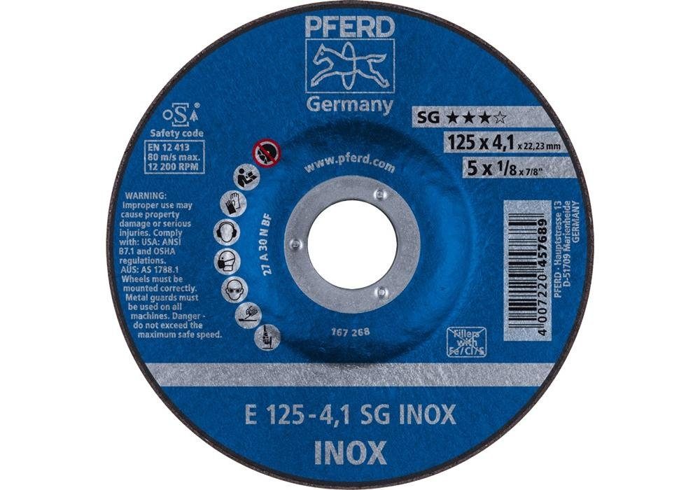 Pferd Schruppscheibe »Schruppscheibe SG INOX D125xS4,1mm gekröpft INOX ...