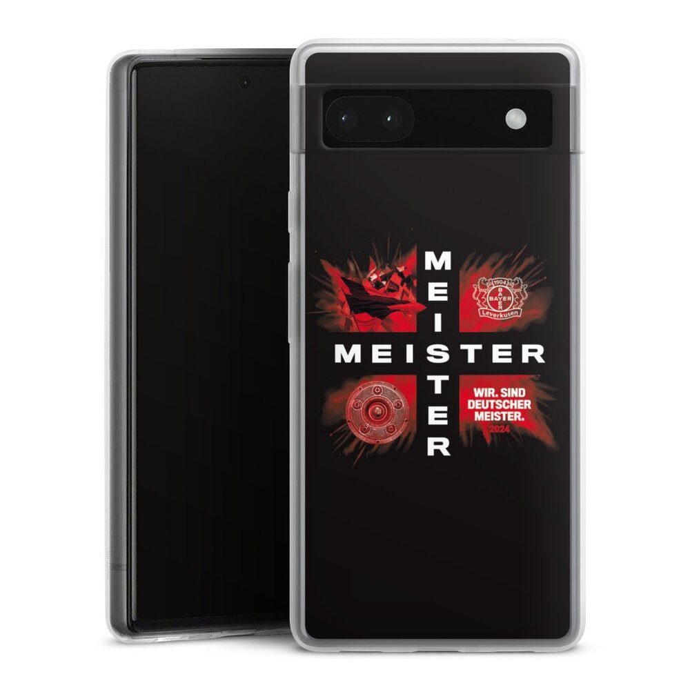 DeinDesign Handyhülle Bayer 04 Leverkusen Meister Offizielles Lizenzprodukt, Google Pixel 6a Slim Case Silikon Hülle Ultra Dünn Schutzhülle