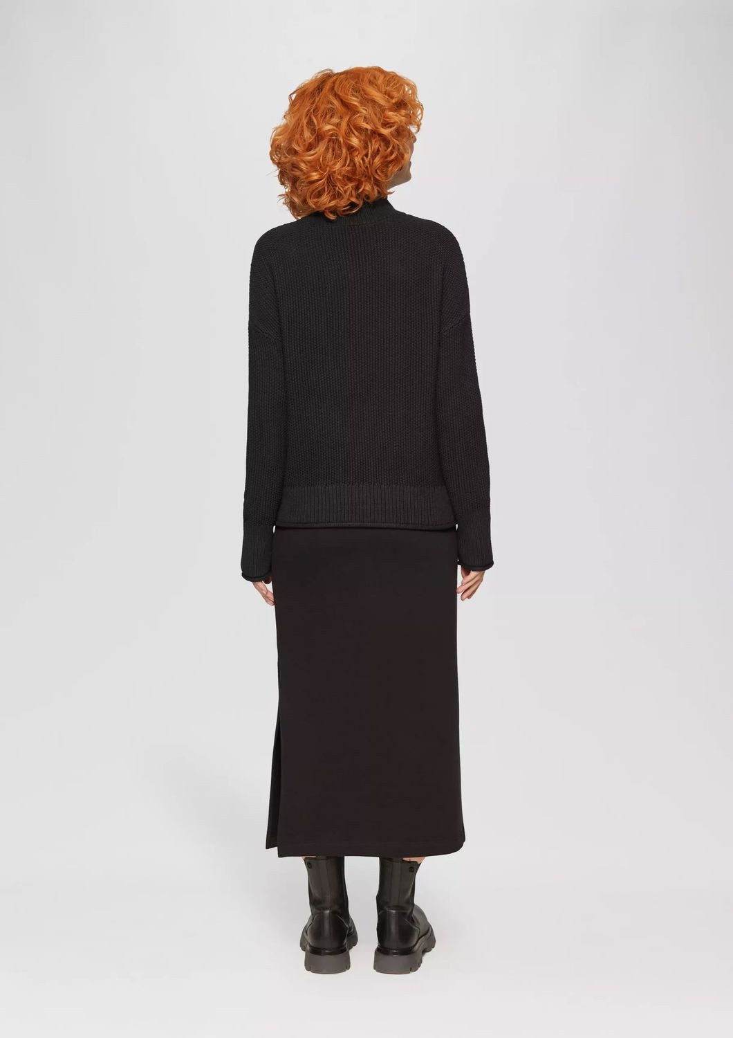 QS Stehkragenpullover Basic (1-tlg) mit Stehkragen und überschnittenen Schultern