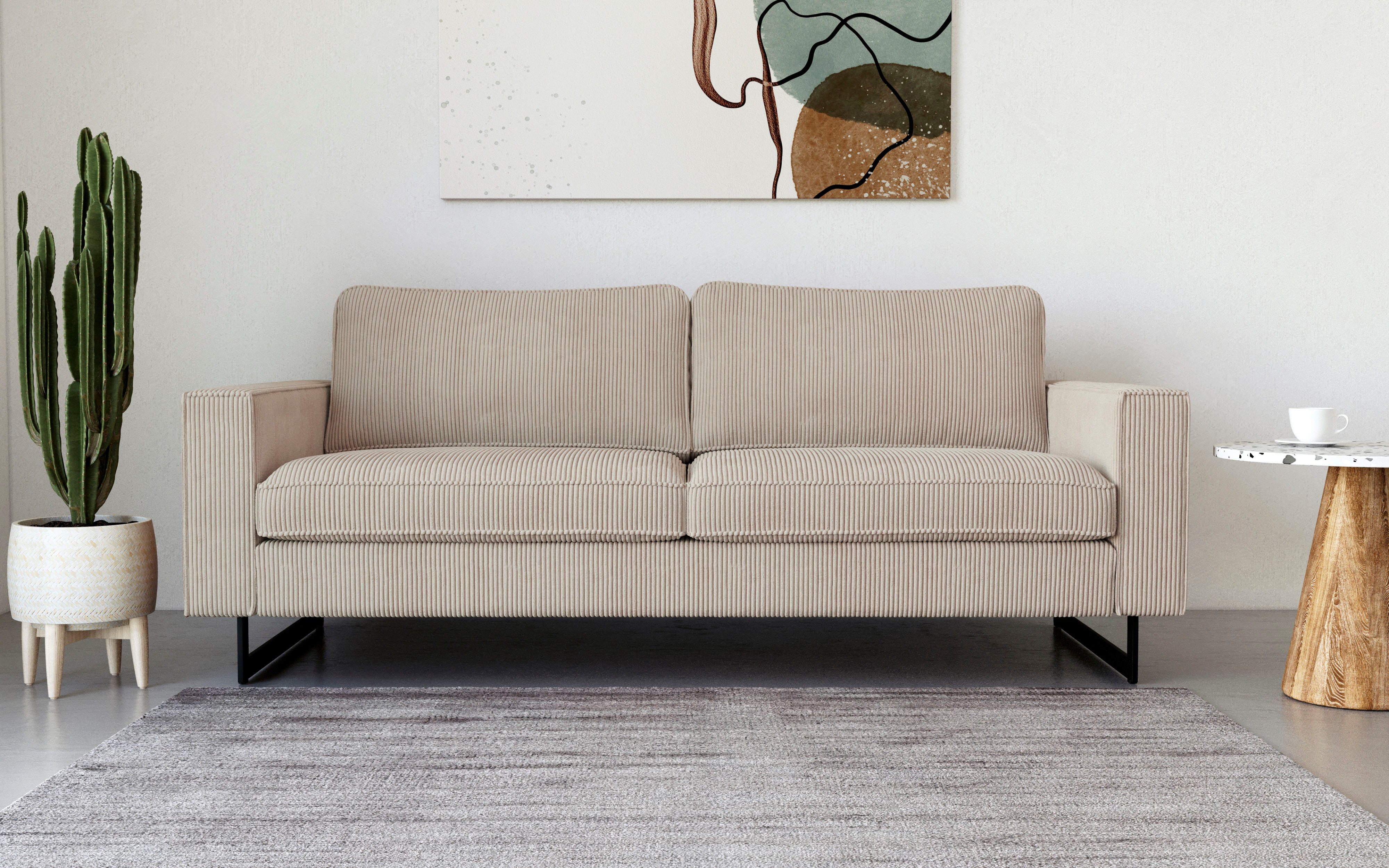 Home affaire 3-Sitzer "Maxi-Ausführung Pinto, 236 cm, Cord, Chenille, Leder günstig online kaufen