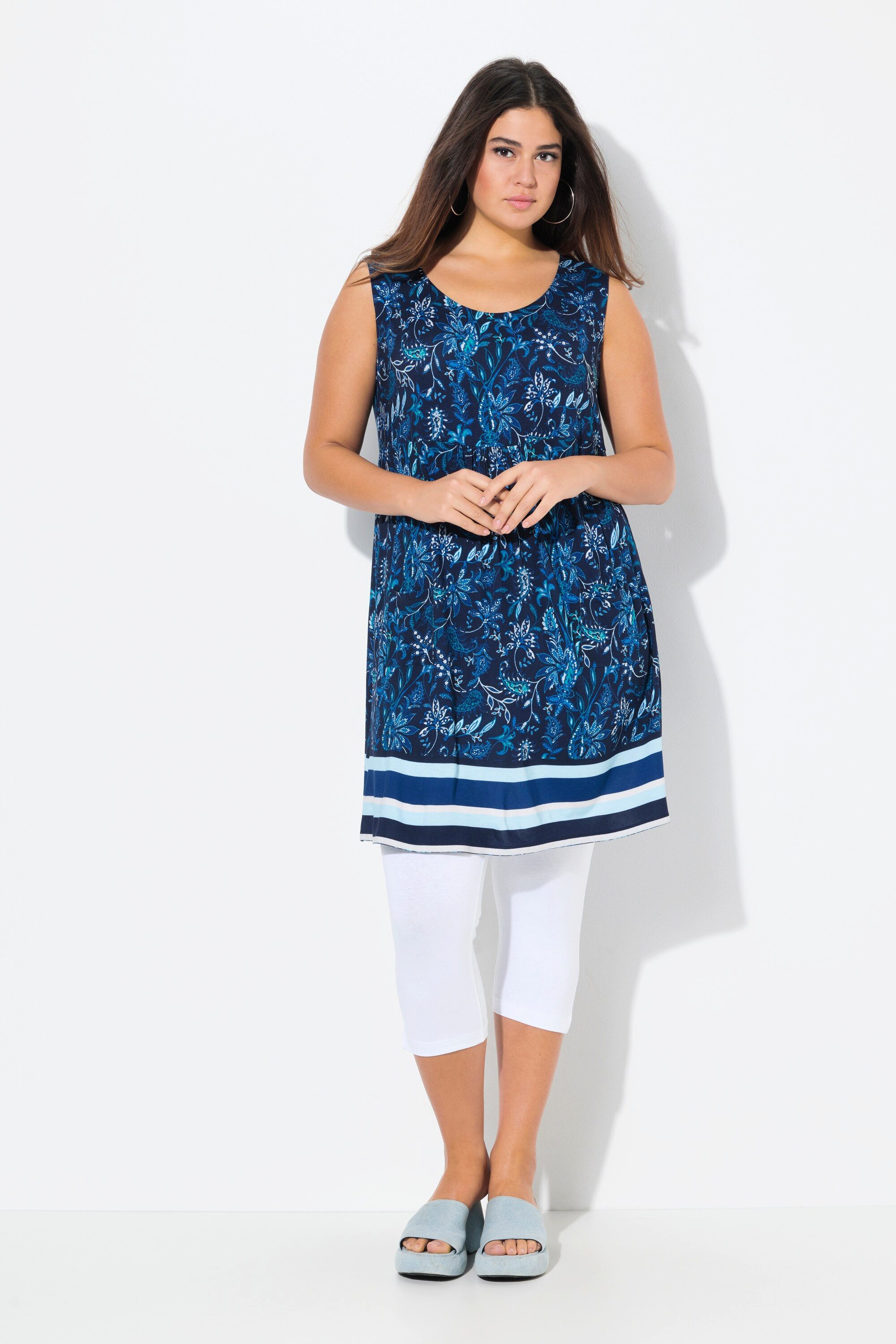 Ulla Popken Minikleid Jersey-Minikleid Blüten A-Linie günstig online kaufen