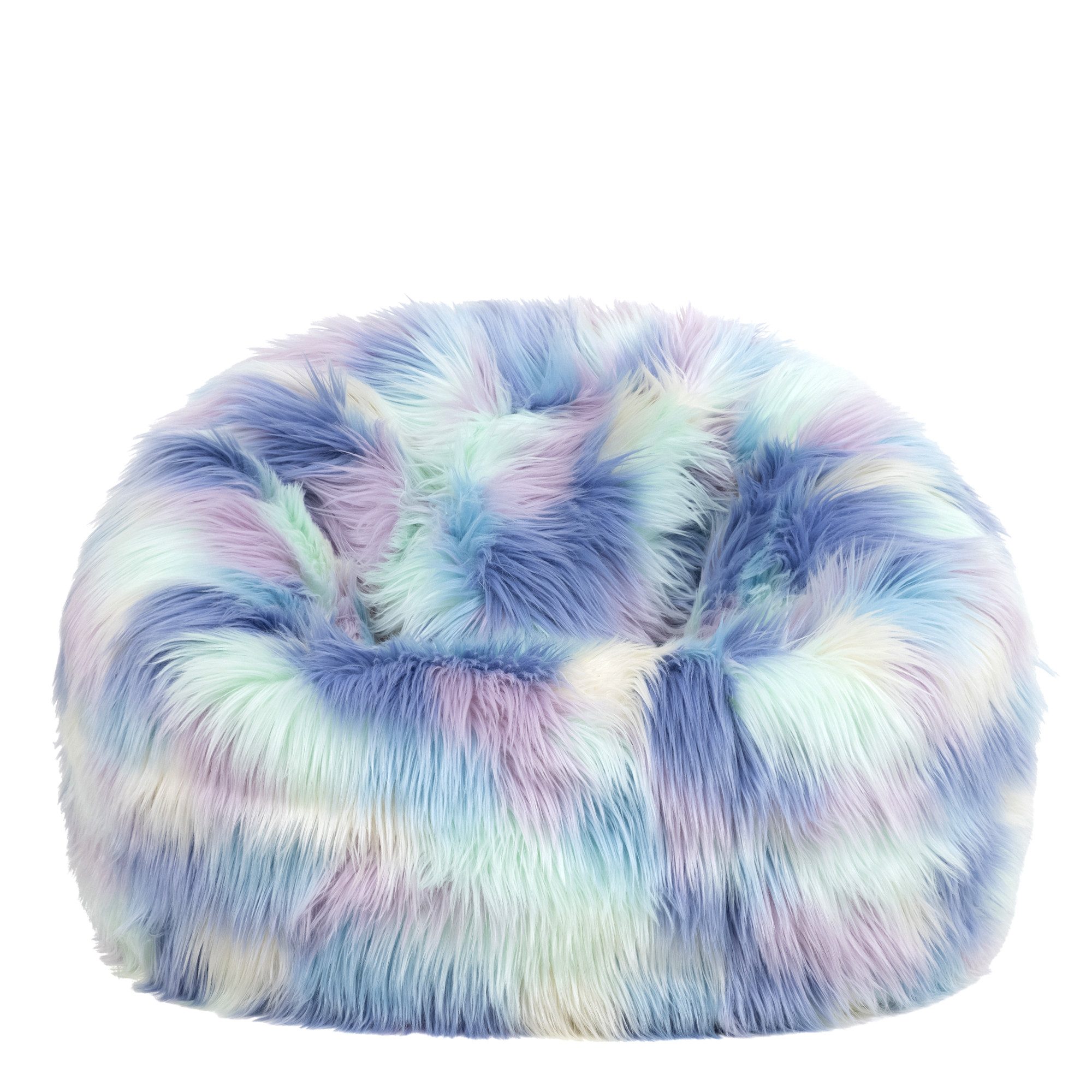 icon Sitzsack Flauschig aus Kunstfell für Kinder, mit Füllung, 65x45x65cm, Made in Germany, für Kinderzimmer, flauschig – Bild 4 von 5