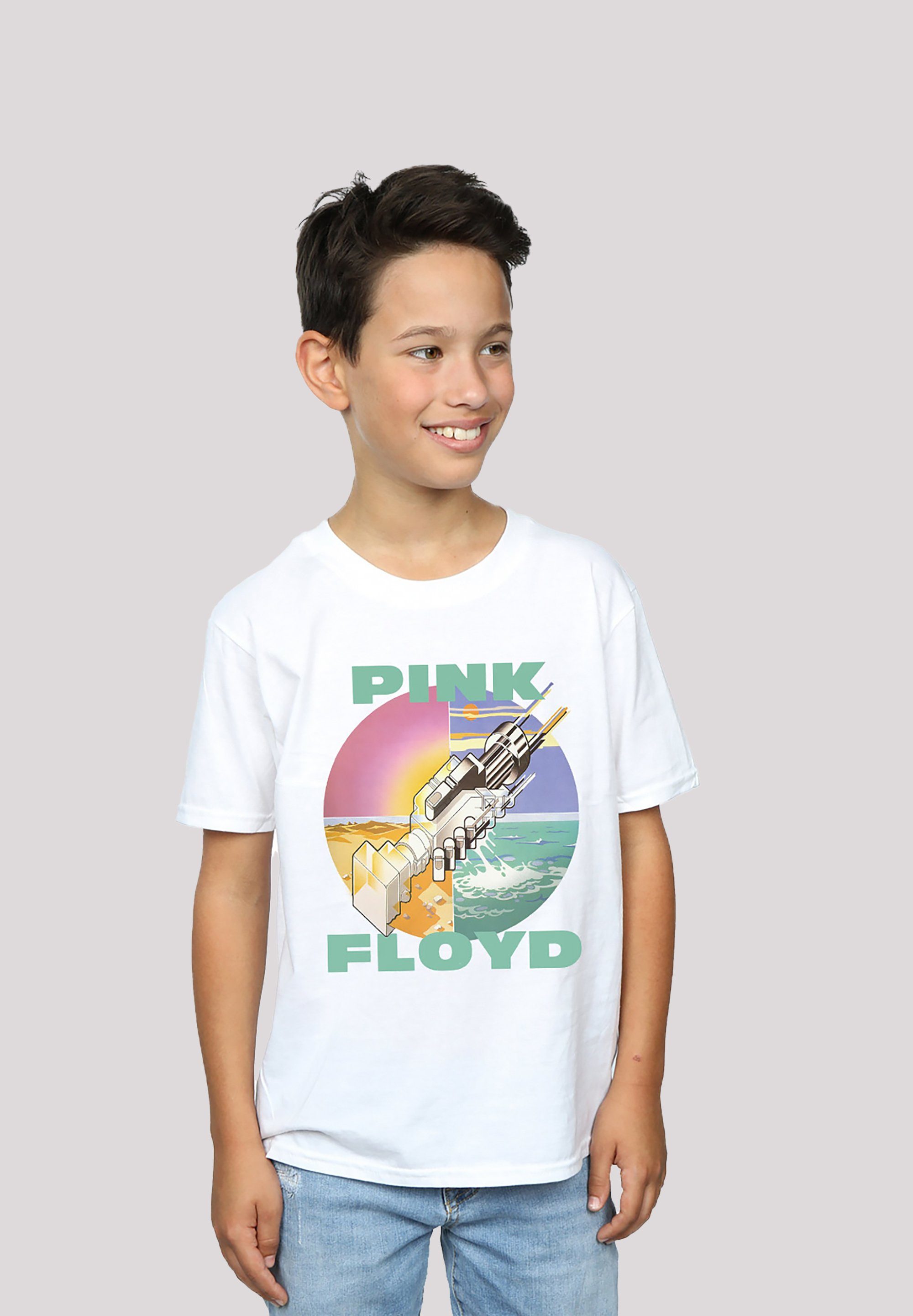 F4NT4STIC Floyd Print Wish Here T-Shirt You weiß Pink Were