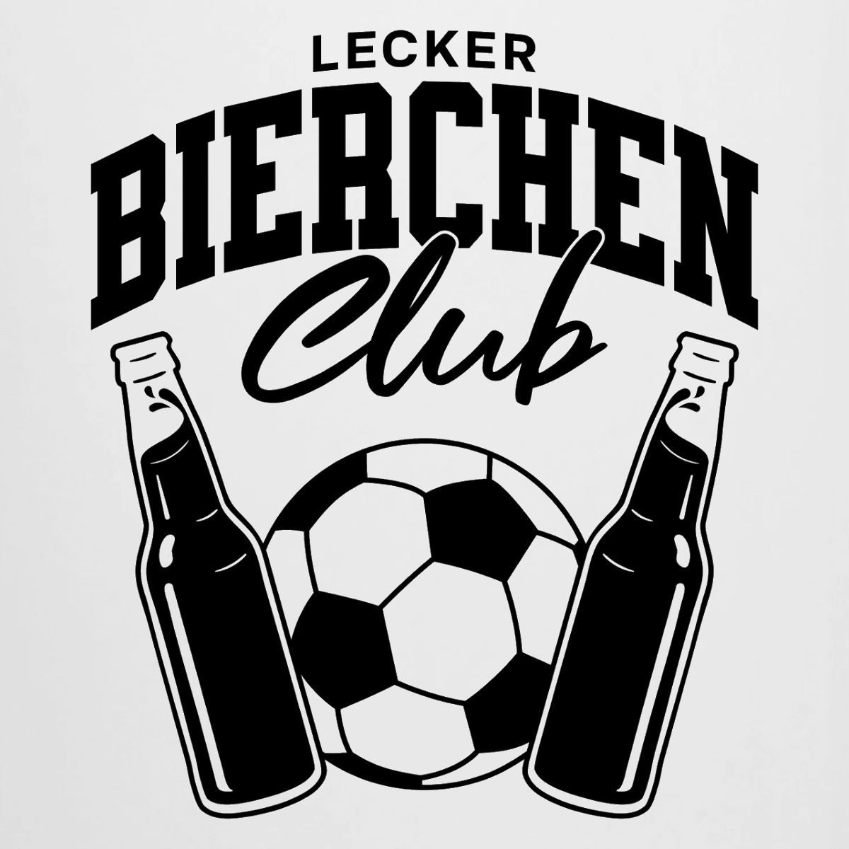 Spreadshirt Tasse Lecker Bierchen Club Fußball Bierliebhaber Bierkrug, Keramik