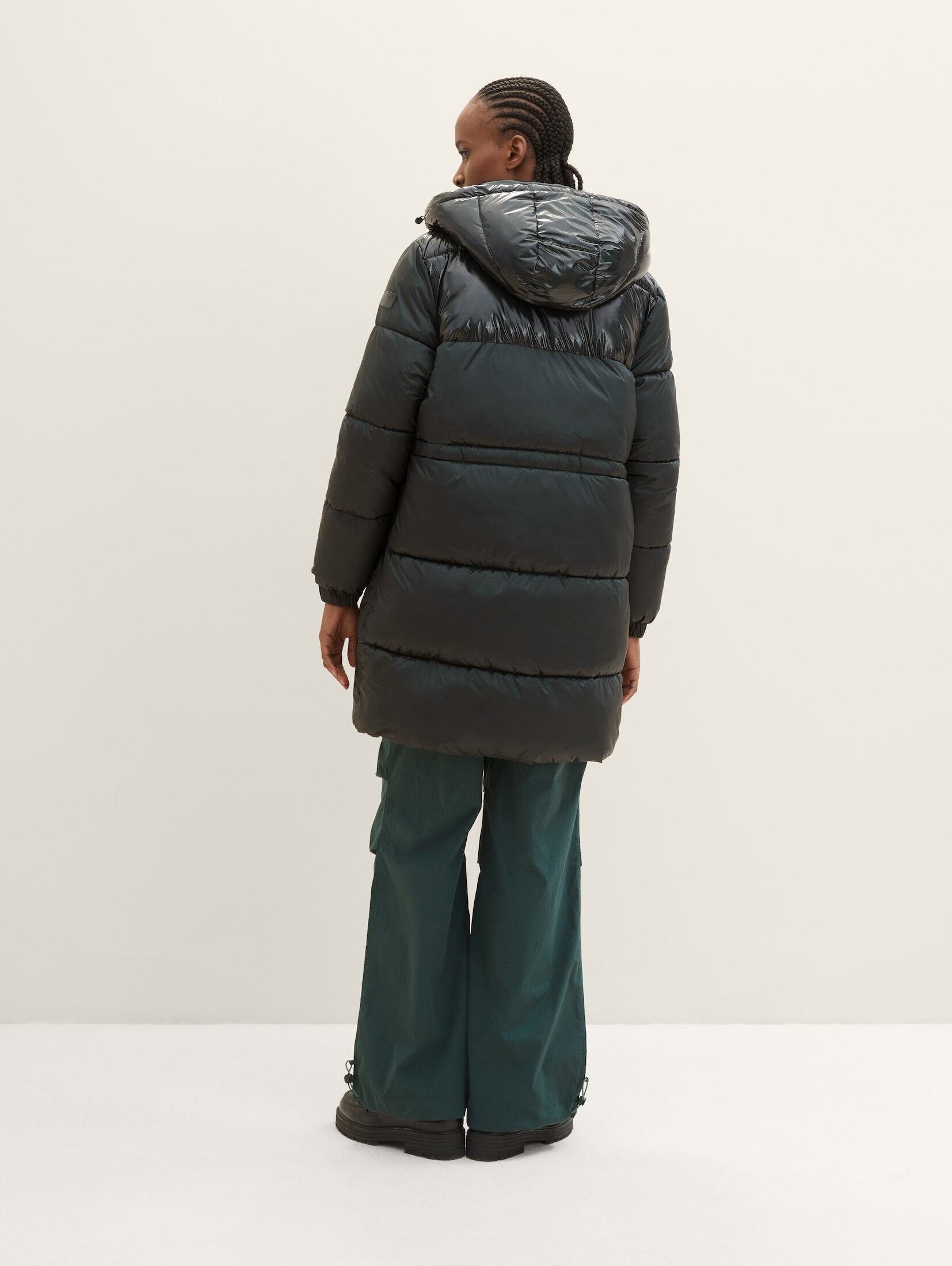 TOM TAILOR Denim Winterjacke mit Puffermantel recyceltem Polyamid green huntsman