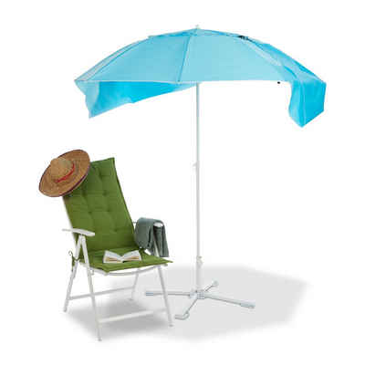 relaxdays Strandmuschel Sonnenschirm Strandmuschel 2 in 1