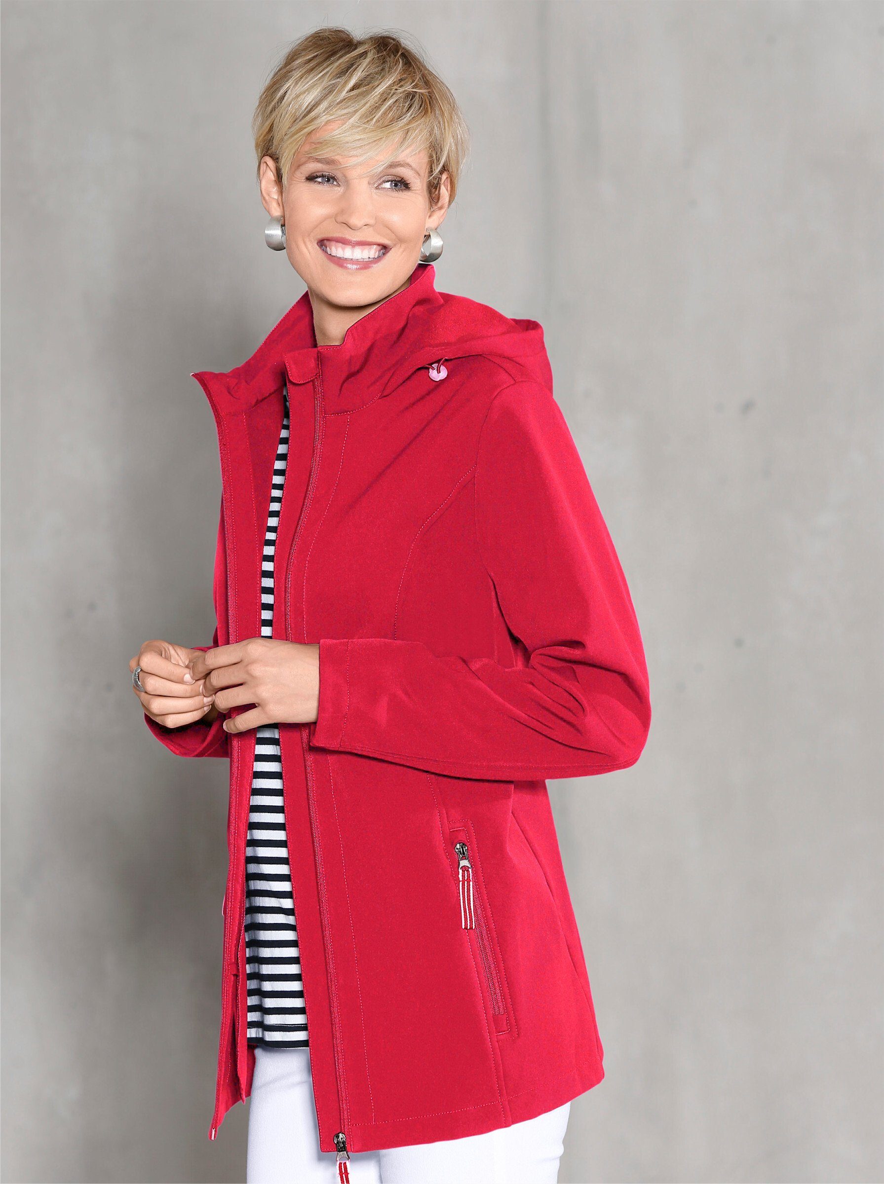 an! Sieh Allwetterjacke rot