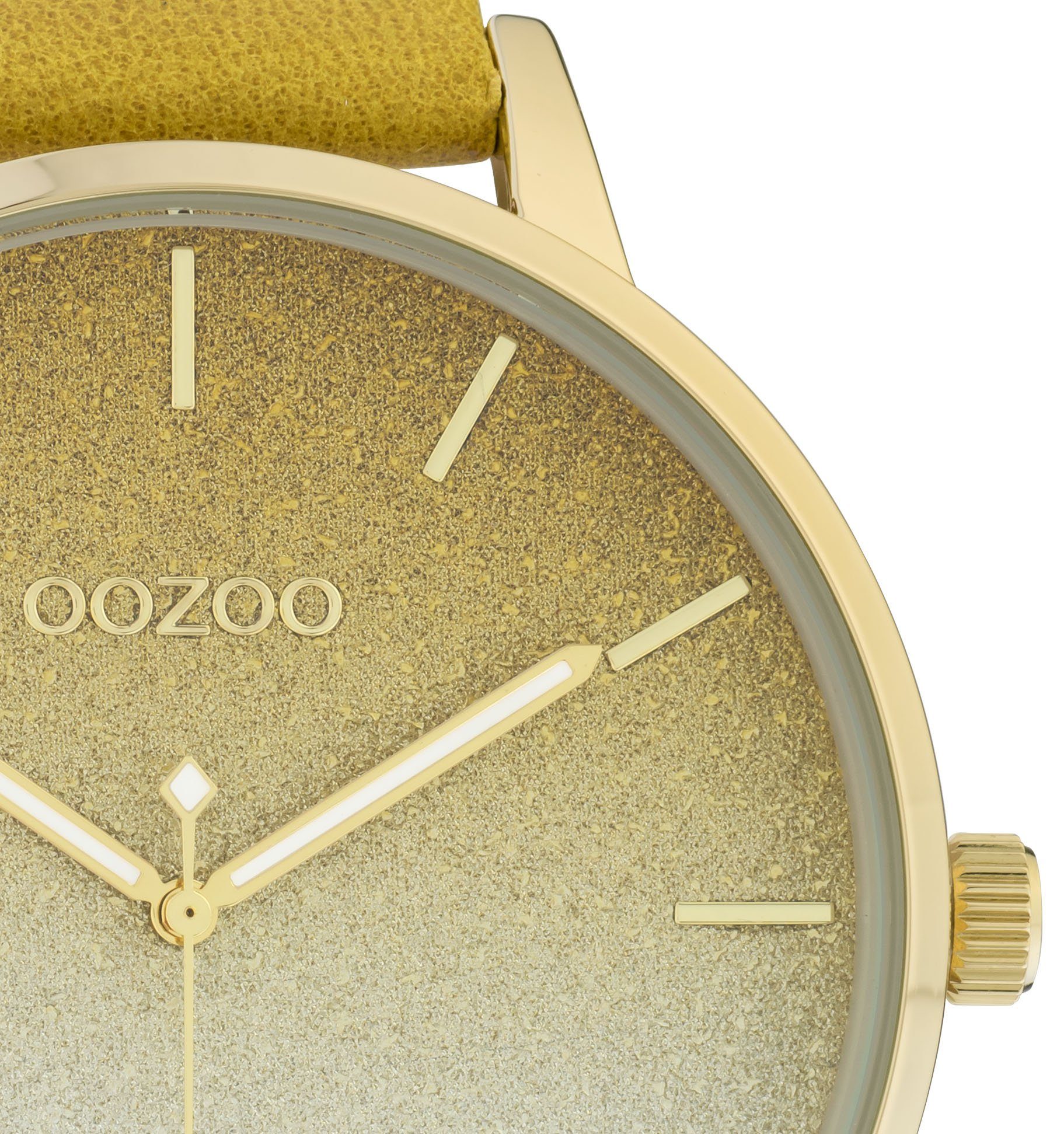 OOZOO Quarzuhr C10833, Metallgehäuse, goldfarben IP-beschichtet, Ø ca. 48 mm