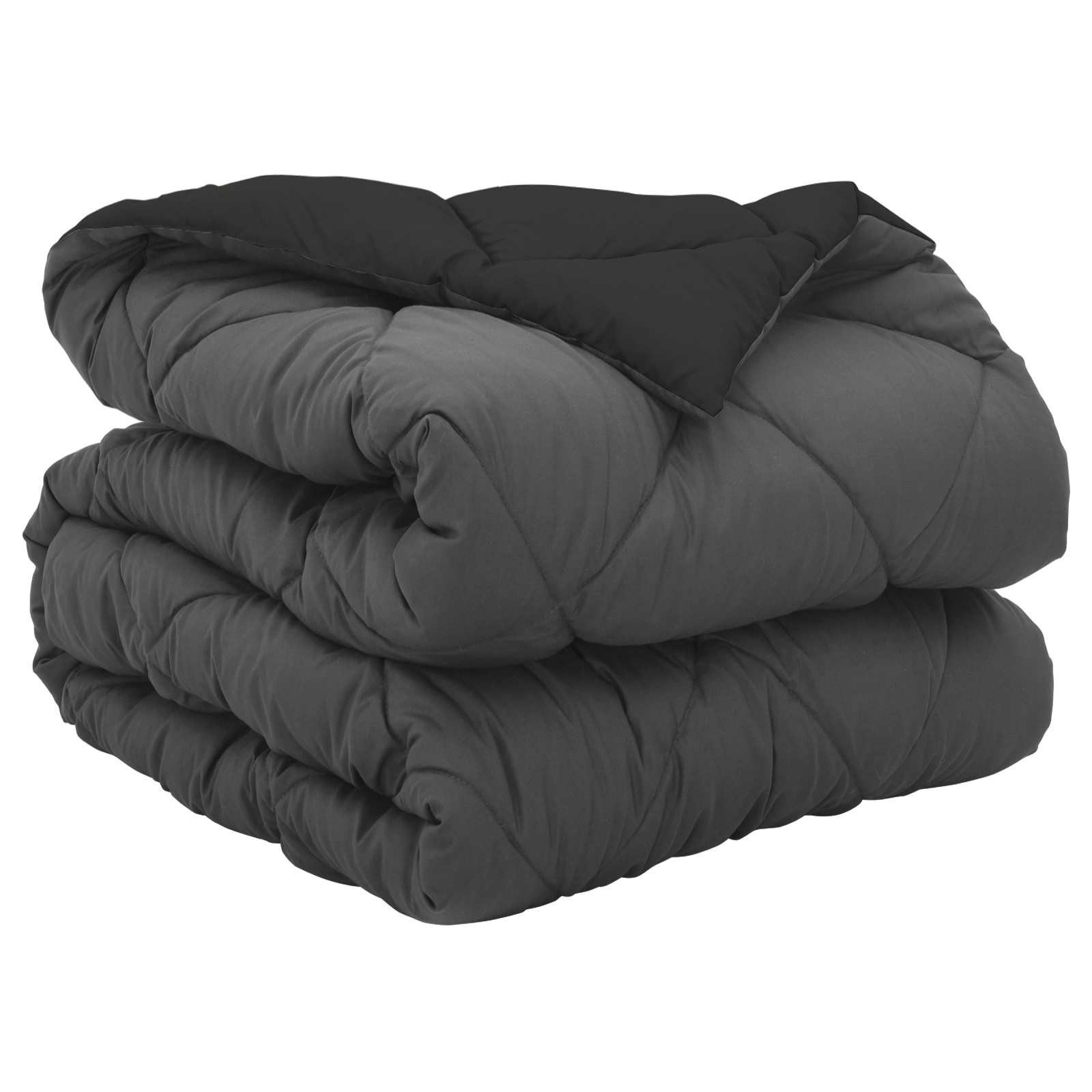 vidaXL Baumwollbettdecke Ganzjahresbettdecke Schwarz und Anthrazit 200 x 140 cm, Bezug: Mikrofaser