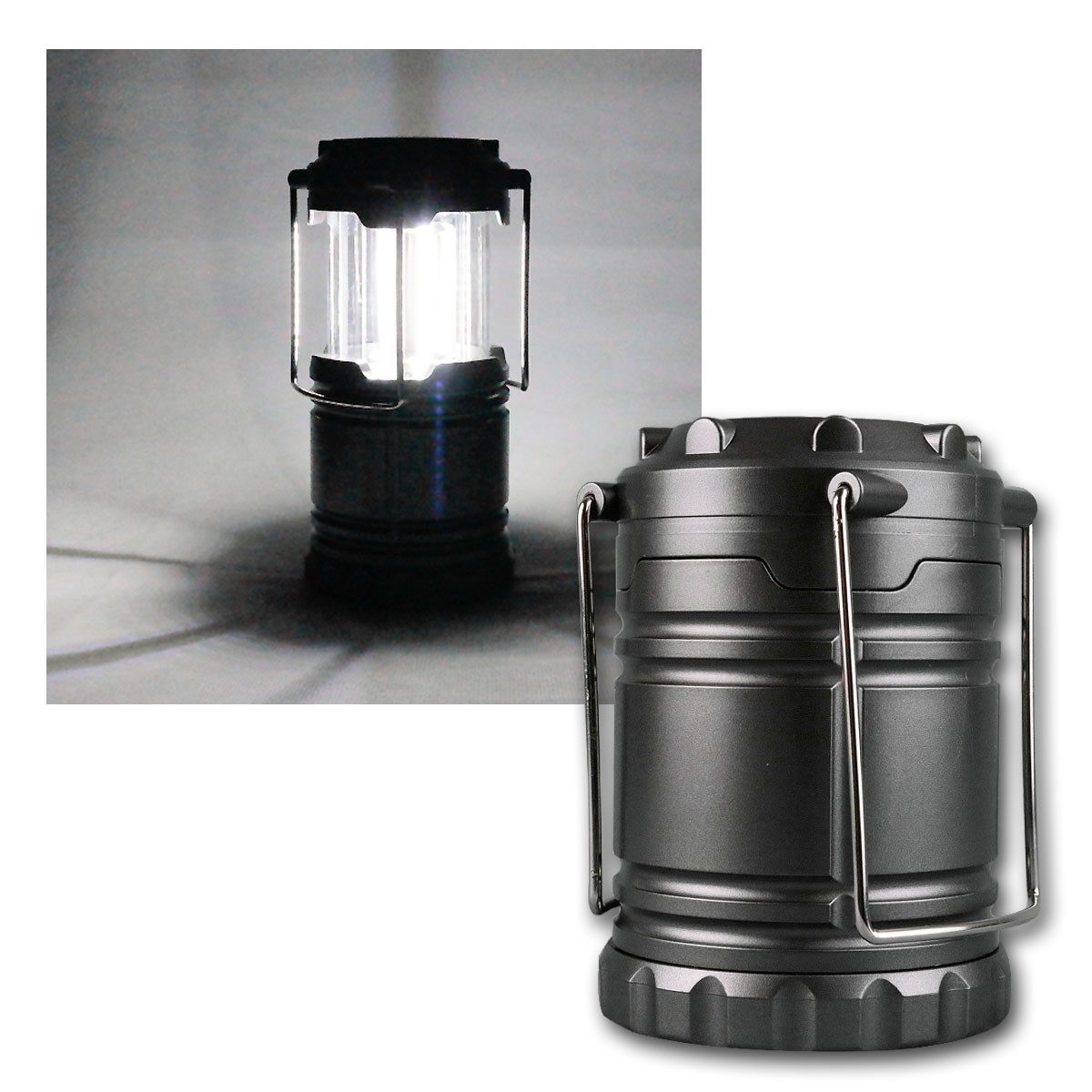 LED Laterne Campingleuchte "CL-33" 3W COB LED, Batteriebetrieb