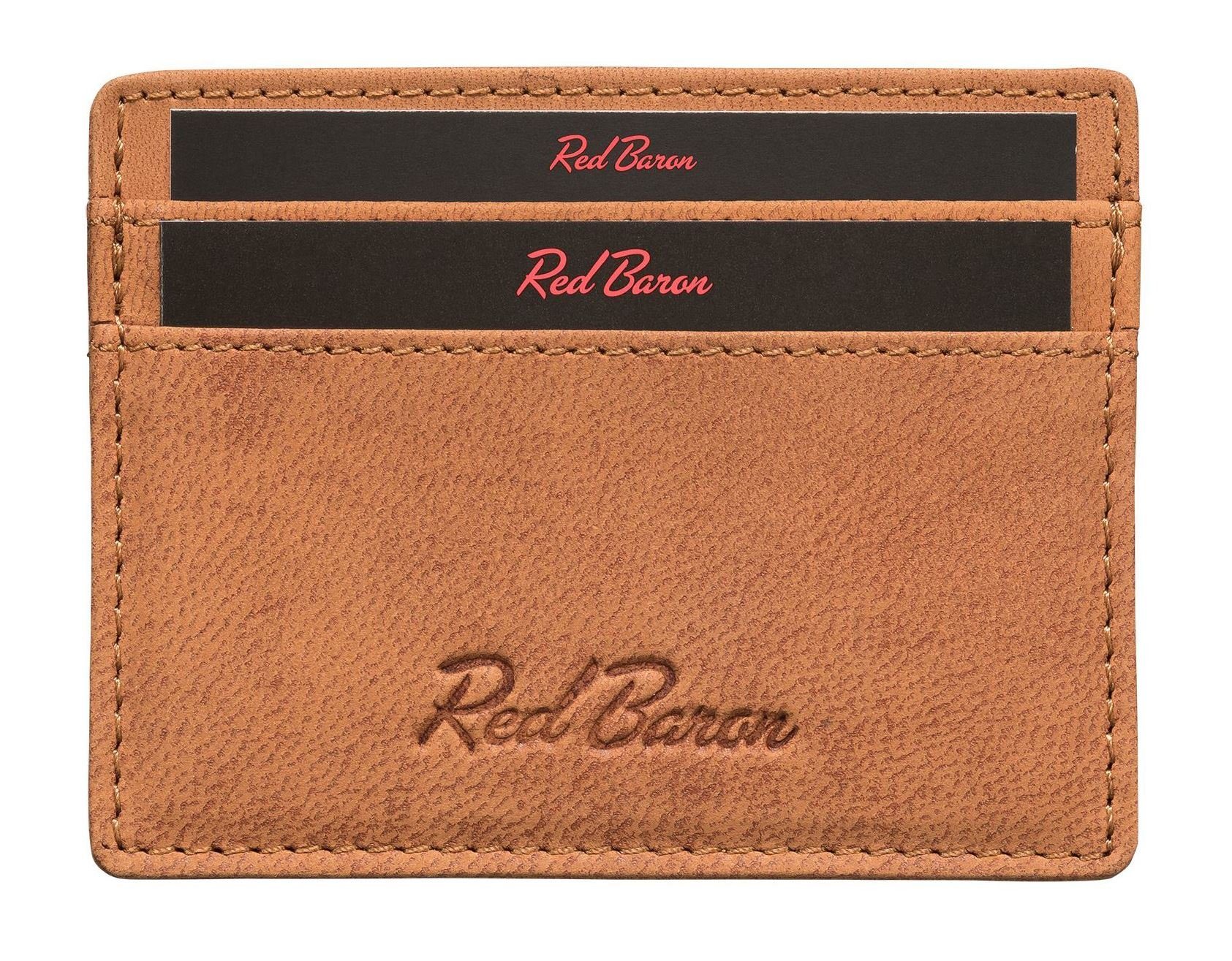 Red Baron Kartenetui RB-CC-001-02, 4 Kreditkartenfächer, Leder, schlicht, einfach
