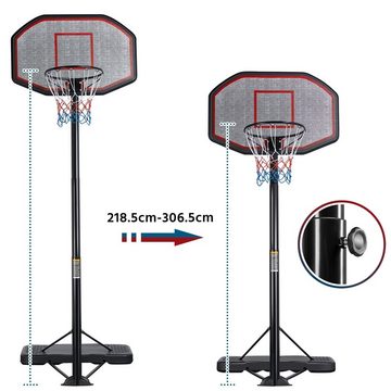 Yaheetech Basketballständer, Höhe des Korbs 275-363 cm, Korb Ø 45 cm, mit Sand / Wasser befüllbar