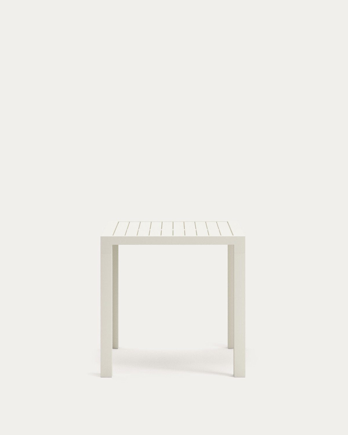 Natur24 Esstisch Gartentisch Culip 77 x 77 x 75 cm Aluminium Weiß Tisch Esstisch