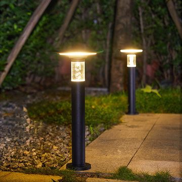 Arnusa LED Außen-Stehlampe Solar Sockelleuchte Wegeleuchte Pollerleuchte 55 cm Gartenlampe, Farbsteuerung, LED fest integriert, Warmweiß, Kaltweiß, 360 lm, Duo Color