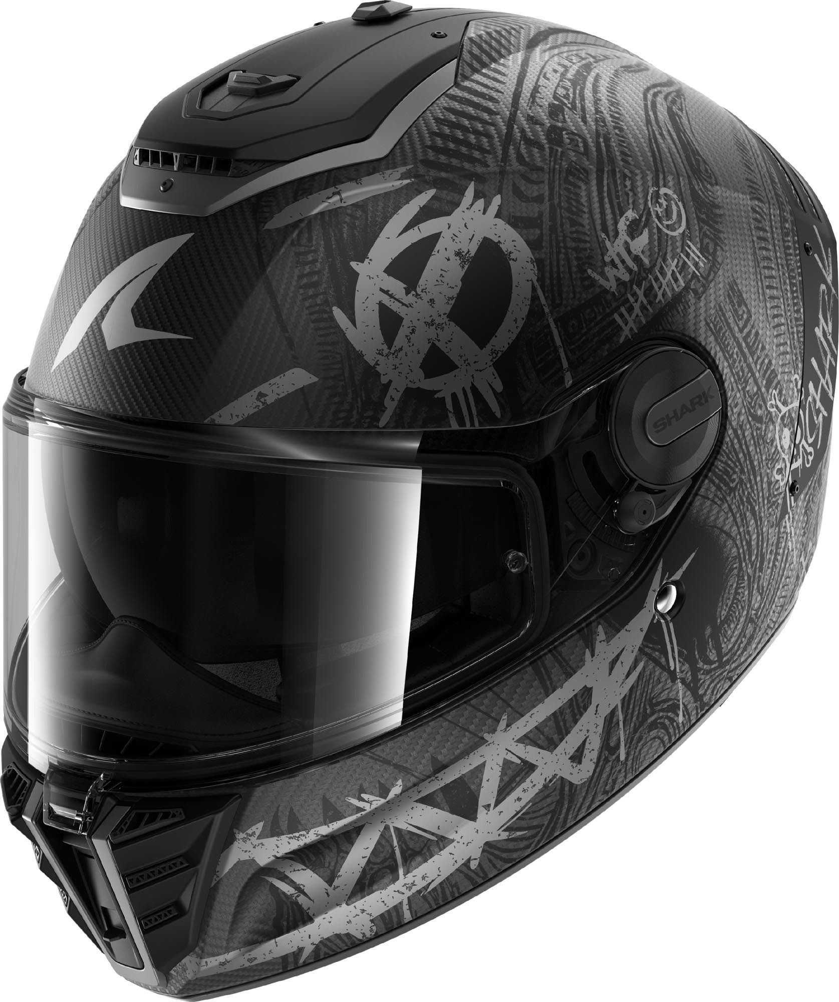 Shark Motorradhelm Spartan RS Shiever Carbon Helm, antifog beschichtet,vorbereitet für Kommunikationssystem,geeignet