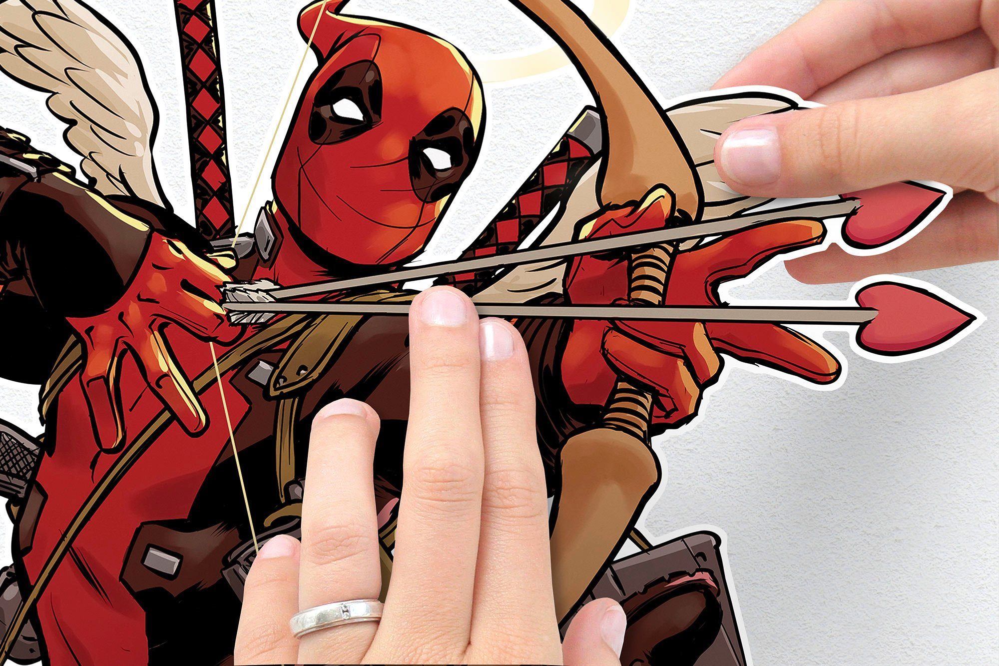 Komar Wandtattoo Deadpool Lovepool - Größe 50 x 70 cm (17 St), selbstklebend, Wandsticker, Kinderzimmer