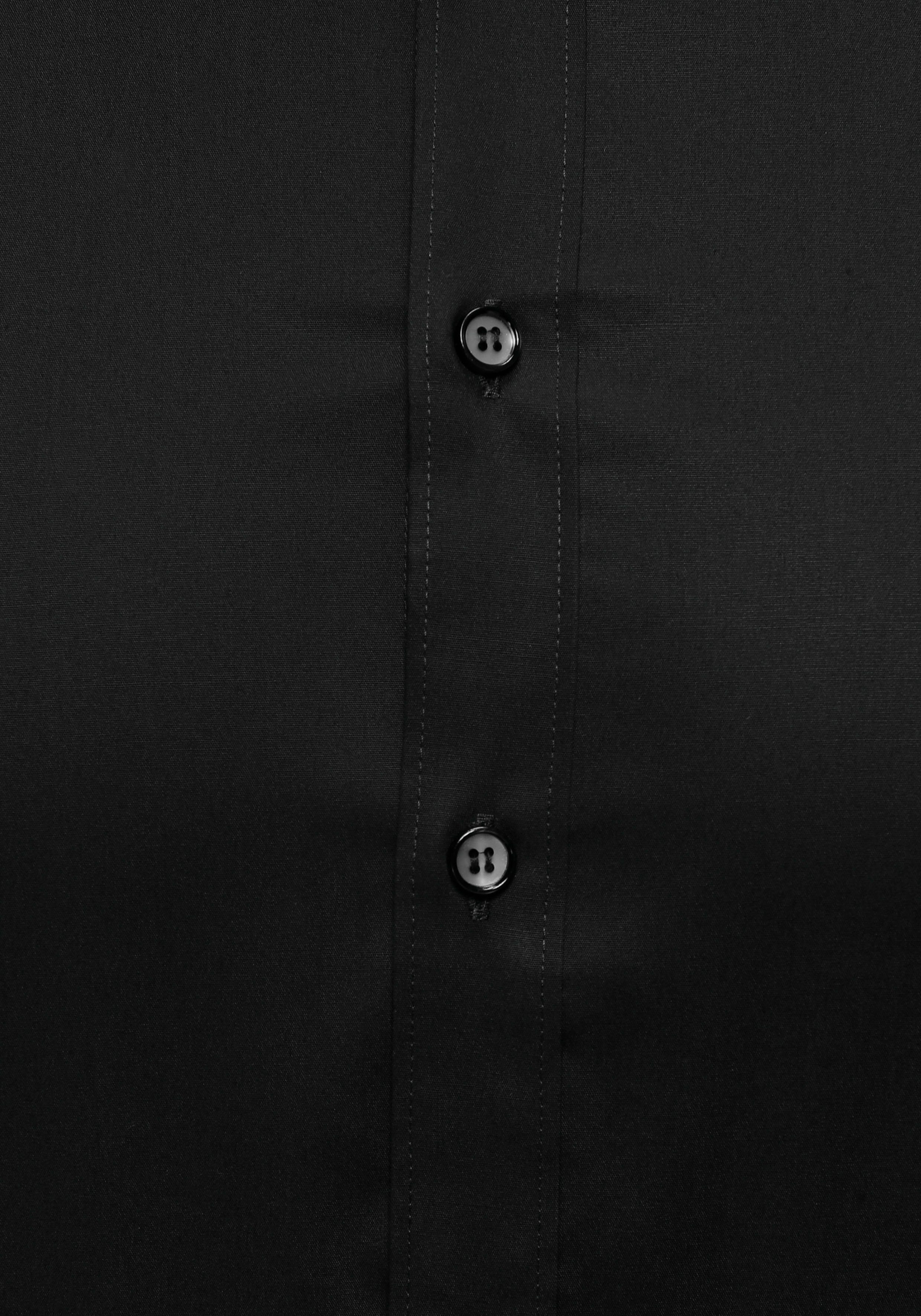 OLYMP Businesshemd body Five Knopfleiste Level schwarz Italienische fit