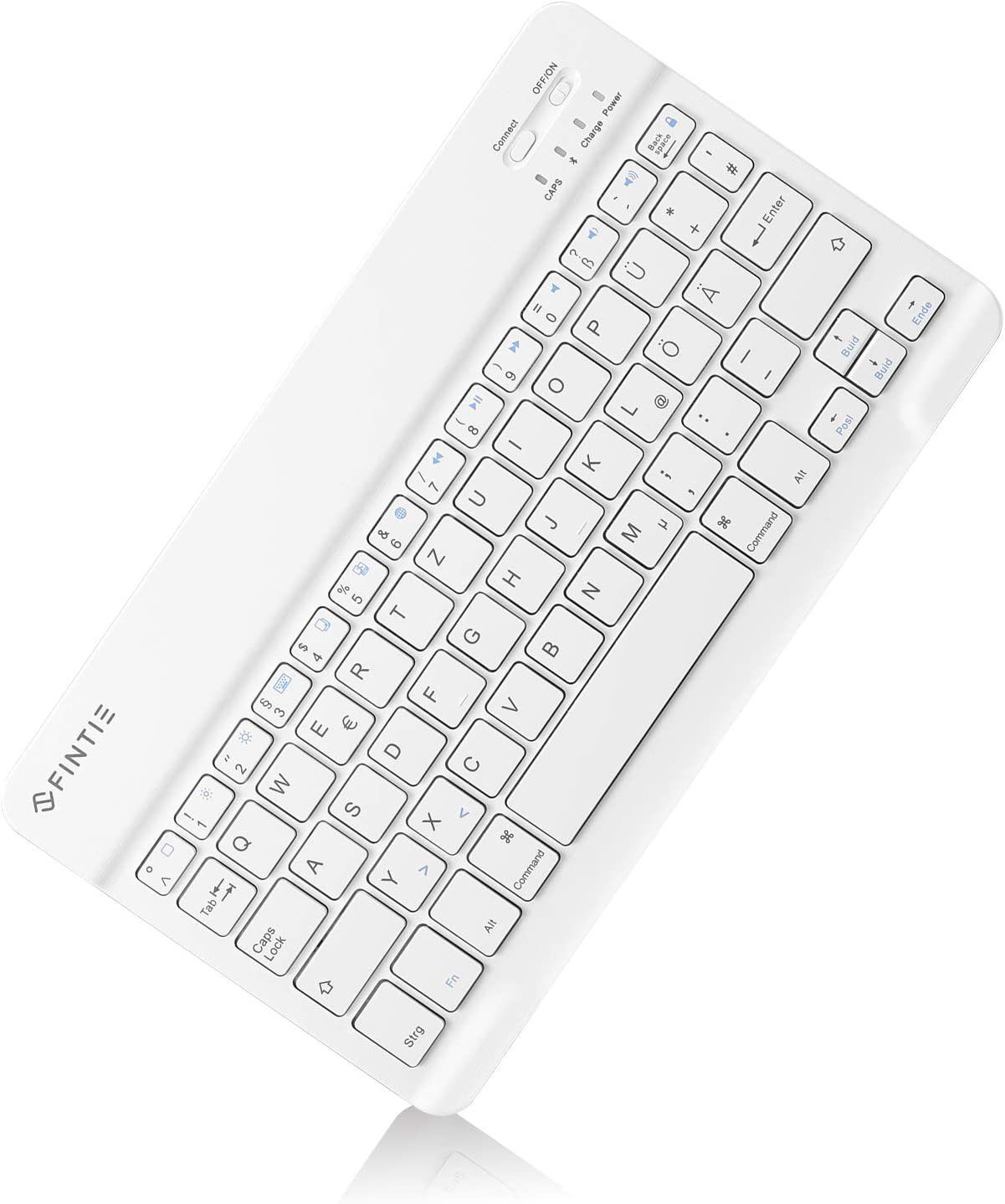 Fintie Ultradünn Bluetooth Tastatur, deutsche Layout QWERTZ für iPad/iPhone Tablet-Tastatur (iPad 10.2/9.7, Air 5/4/3/2/1, iPad Pro 12.9/11/10.5/9.7, iPad 4/3/2/1)