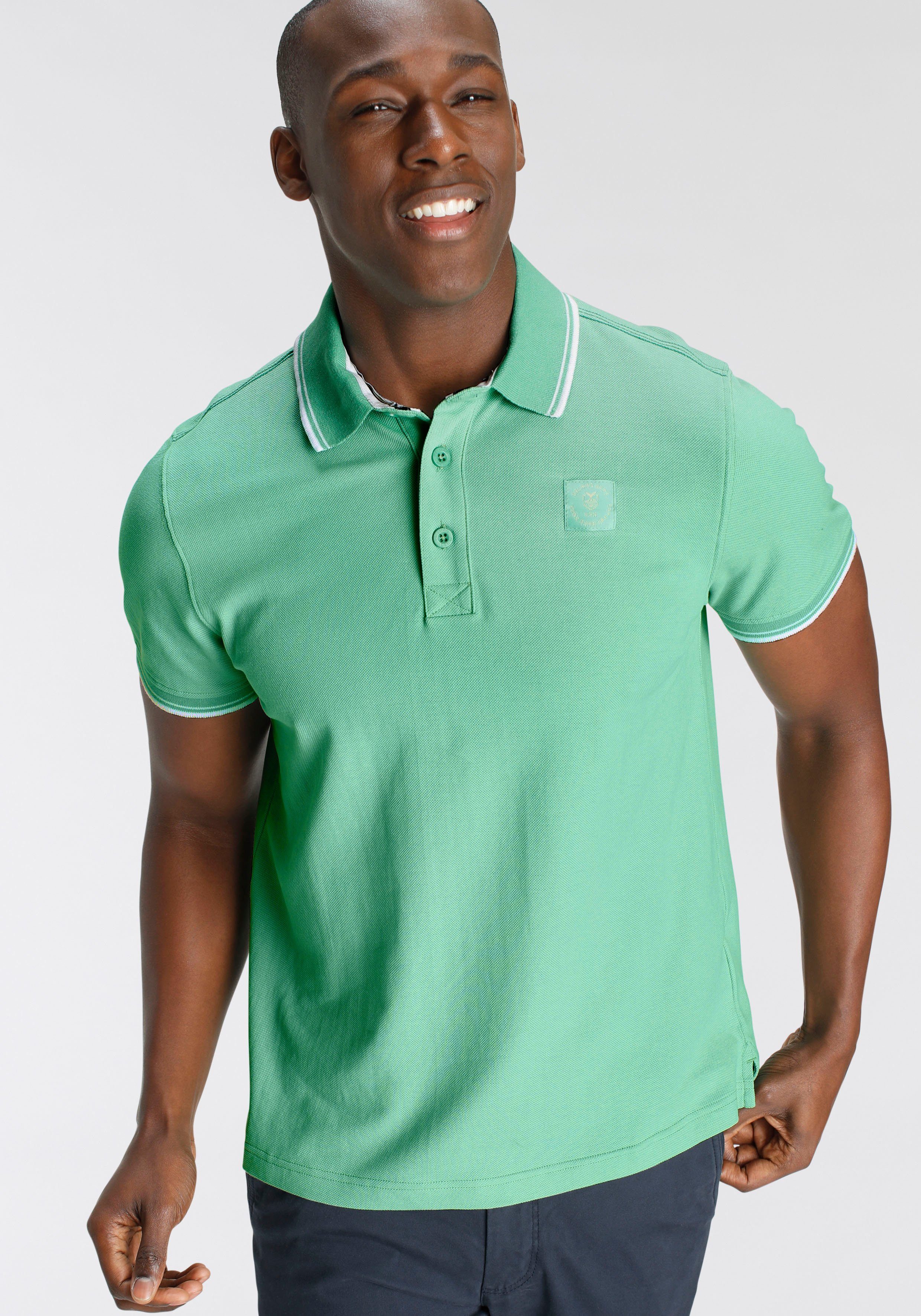 DELMAO Poloshirt mit modischem Brustlabel - NEUE MARKE!