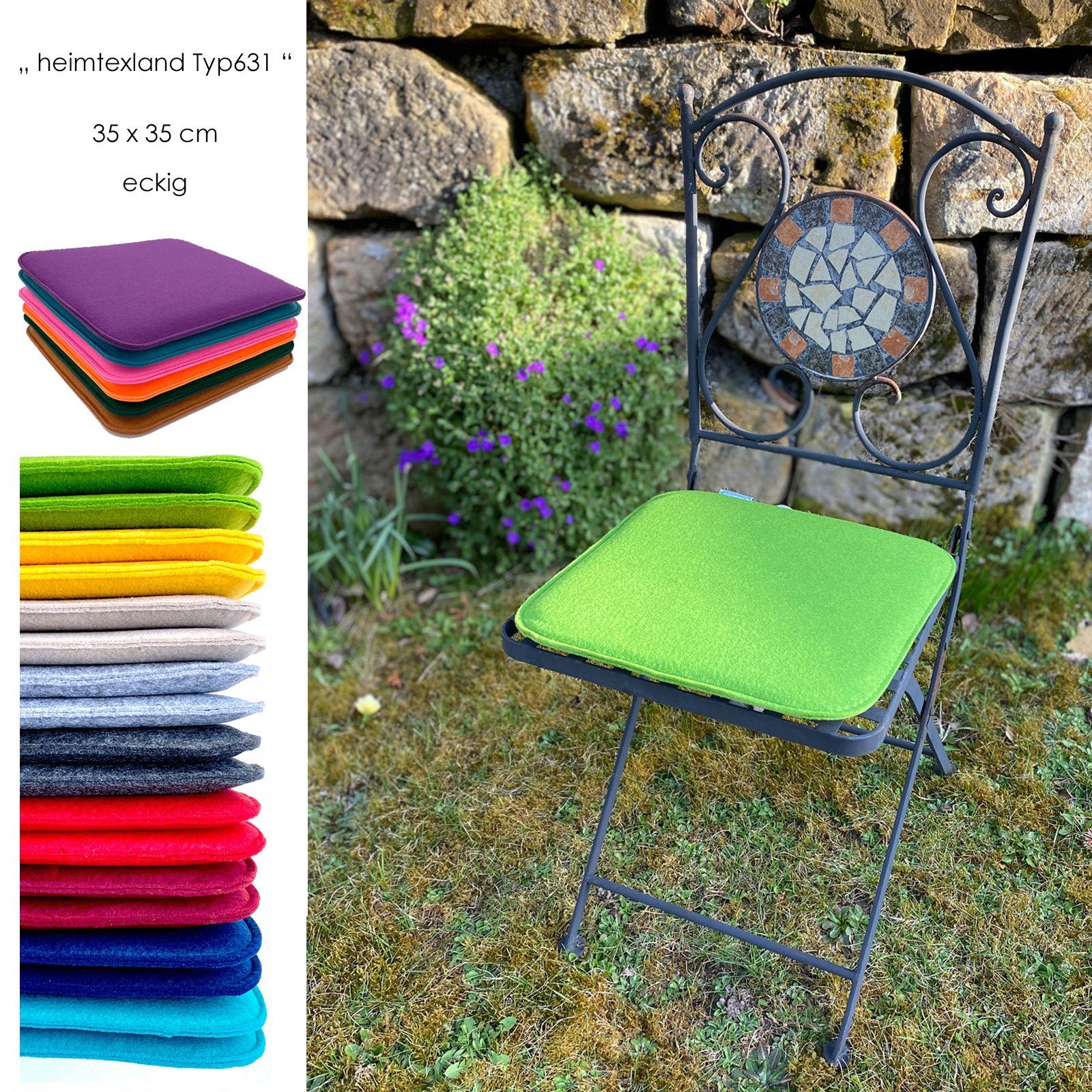 Luxdag Filz Sitzkissen 2er Set - Wendbare Sitzauflage Für Stuhl & Bank