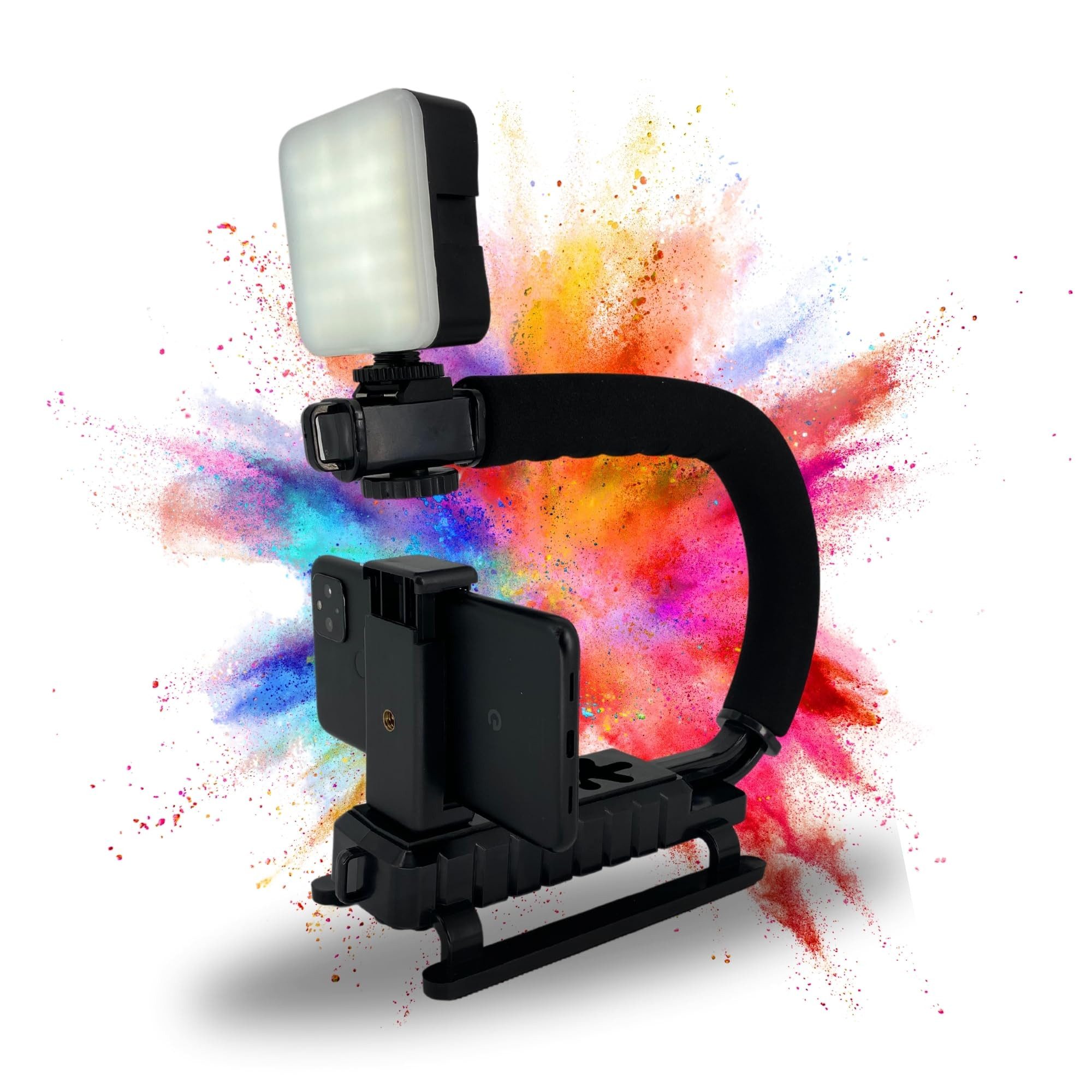 Smartphone-Stabilisator Smartphone Stabilisator Halterung mit Licht für Apple Iphone Samsung