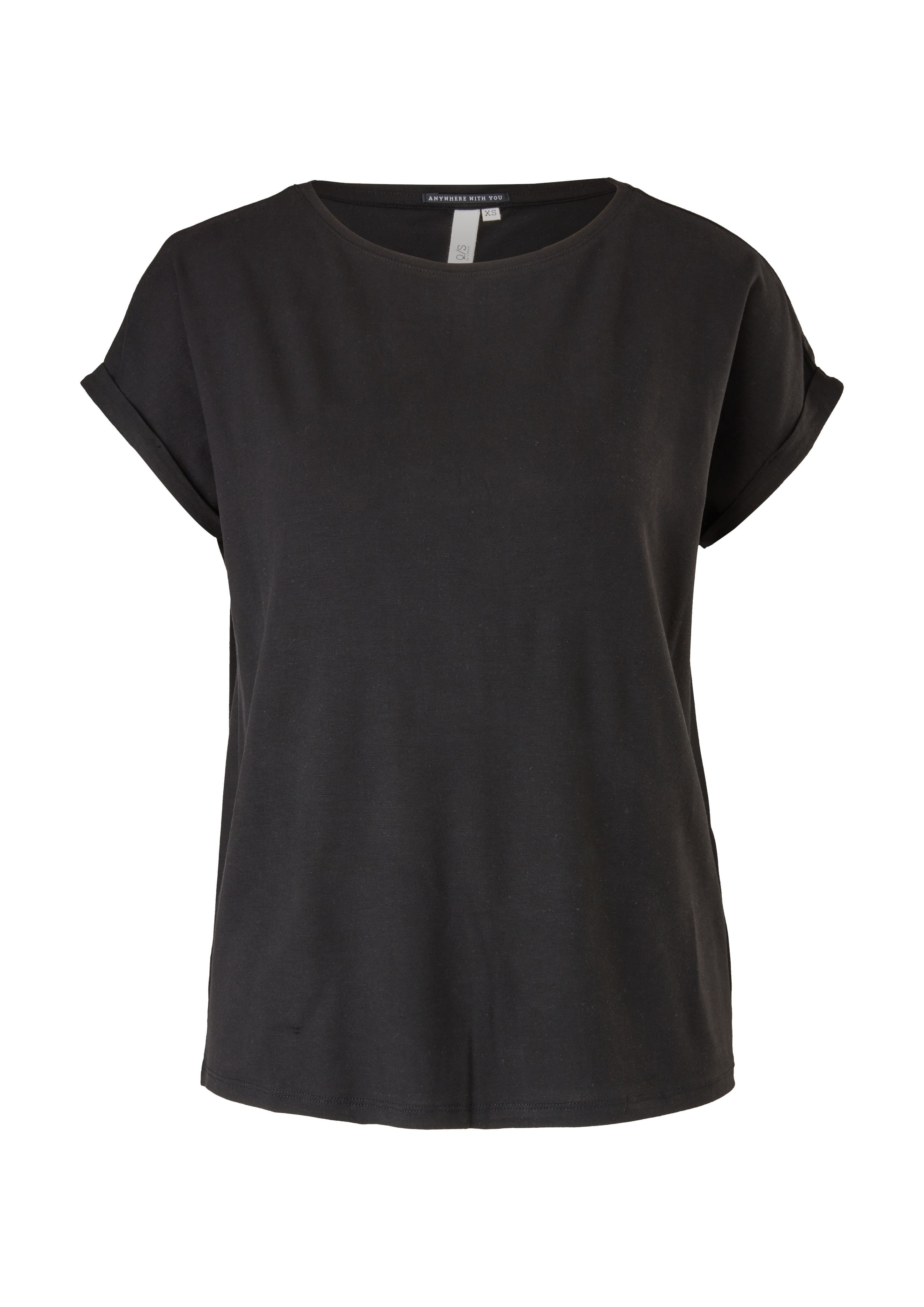 QS Kurzarmshirt Loose-Fit-Shirt im Lyocellmix günstig online kaufen