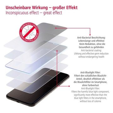 Hama Displayschutzglas für das iPhone 12, iPhone 12 Pro mit Blaulichtfilter für Apple iPhone 12, Apple iPhone 12 Pro, Displayschutzglas, antibakteriell