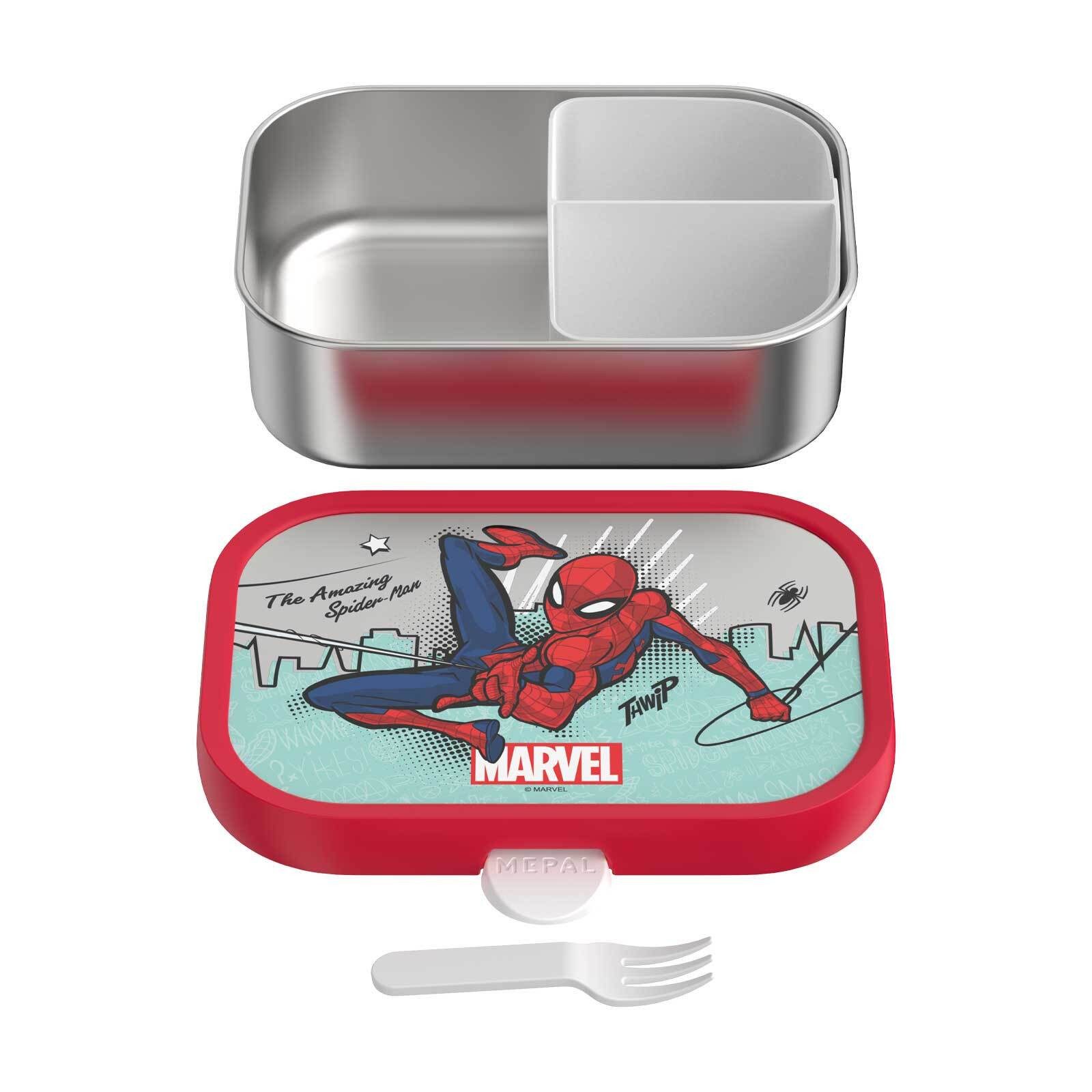 Mepal Lunchbox Campus Edelstahl-Brotdose mit Gabel 18 x 13 cm, Edelstahl/Kunststoff, (1-tlg), Spülmaschinenfest – Bild 2 von 5