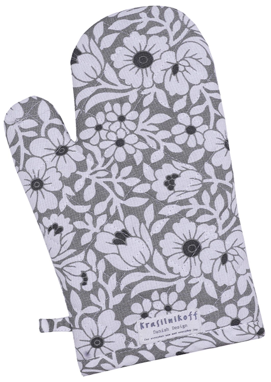 Krasilnikoff Topfhandschuhe Vivid Owers, (1-tlg., 1-teilig), Ofenhandschuh wattiert Größe: ca.18x30cm