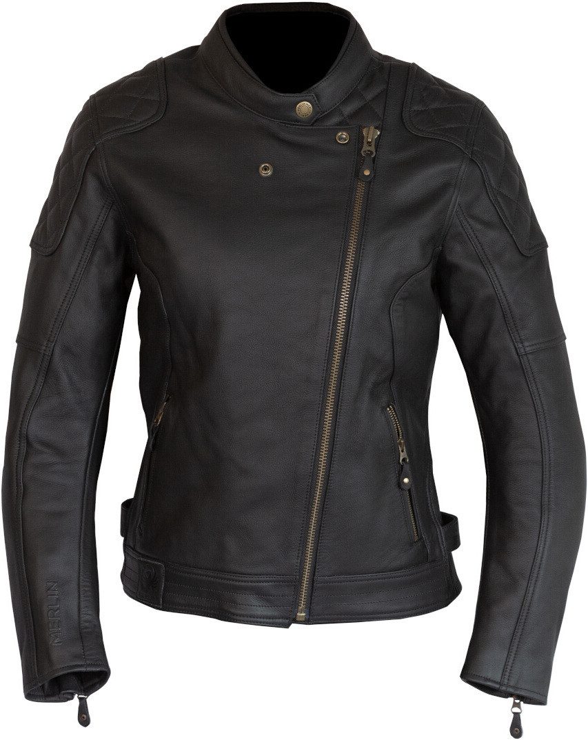 Merlin Motorradjacke Bristol D3O Cafe Damen Motorrad Lederjacke Atmungsaktiv protektoren herausnehmbares reißverschluss