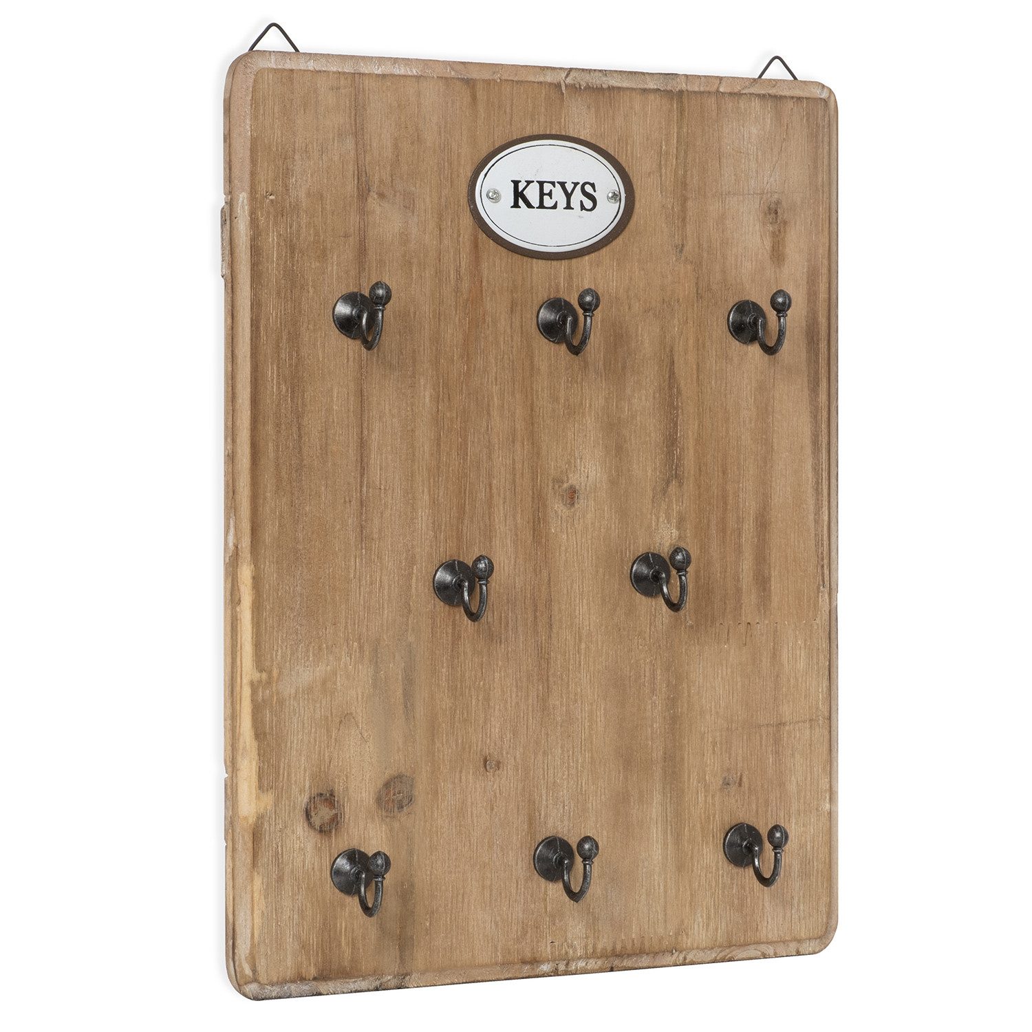 Moritz Schlüsselbrett 25x33cm Keys 8 Haken braun, Schlüsselkasten Vintage Schlüsselbox Schlüsselleiste Schlüsselhaken – Bild 4 von 5