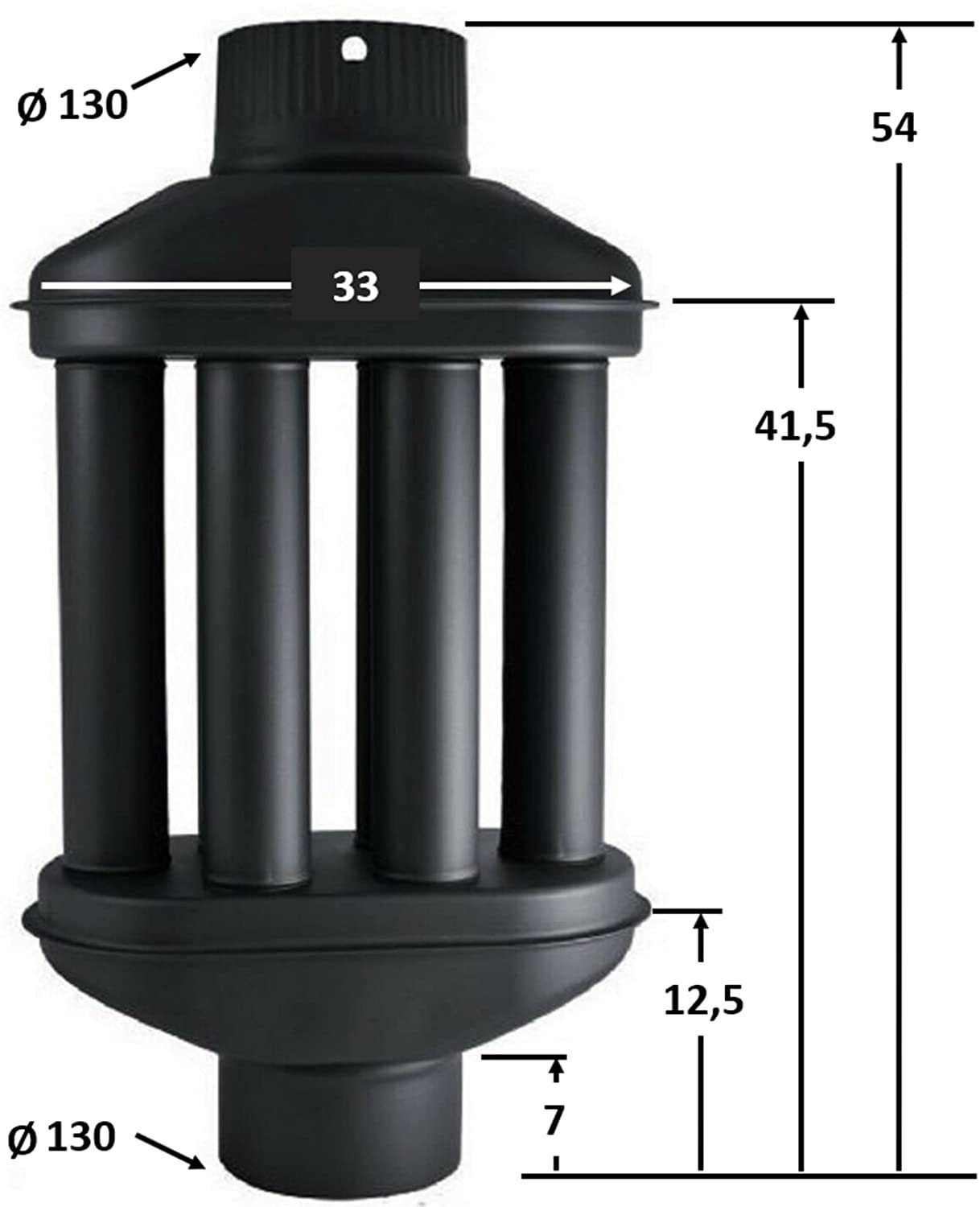 Uzman Ofenrohr Abgaswärmetauscher 130mm Warmlufttauscher 6 Rohre, Kaminrohr, (1-tlg)