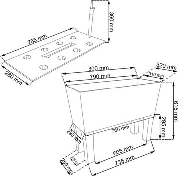 Prosperplast Blumentopf DRTC800H, Blumentopf + Bewässerungssystem Rato Case High 72L