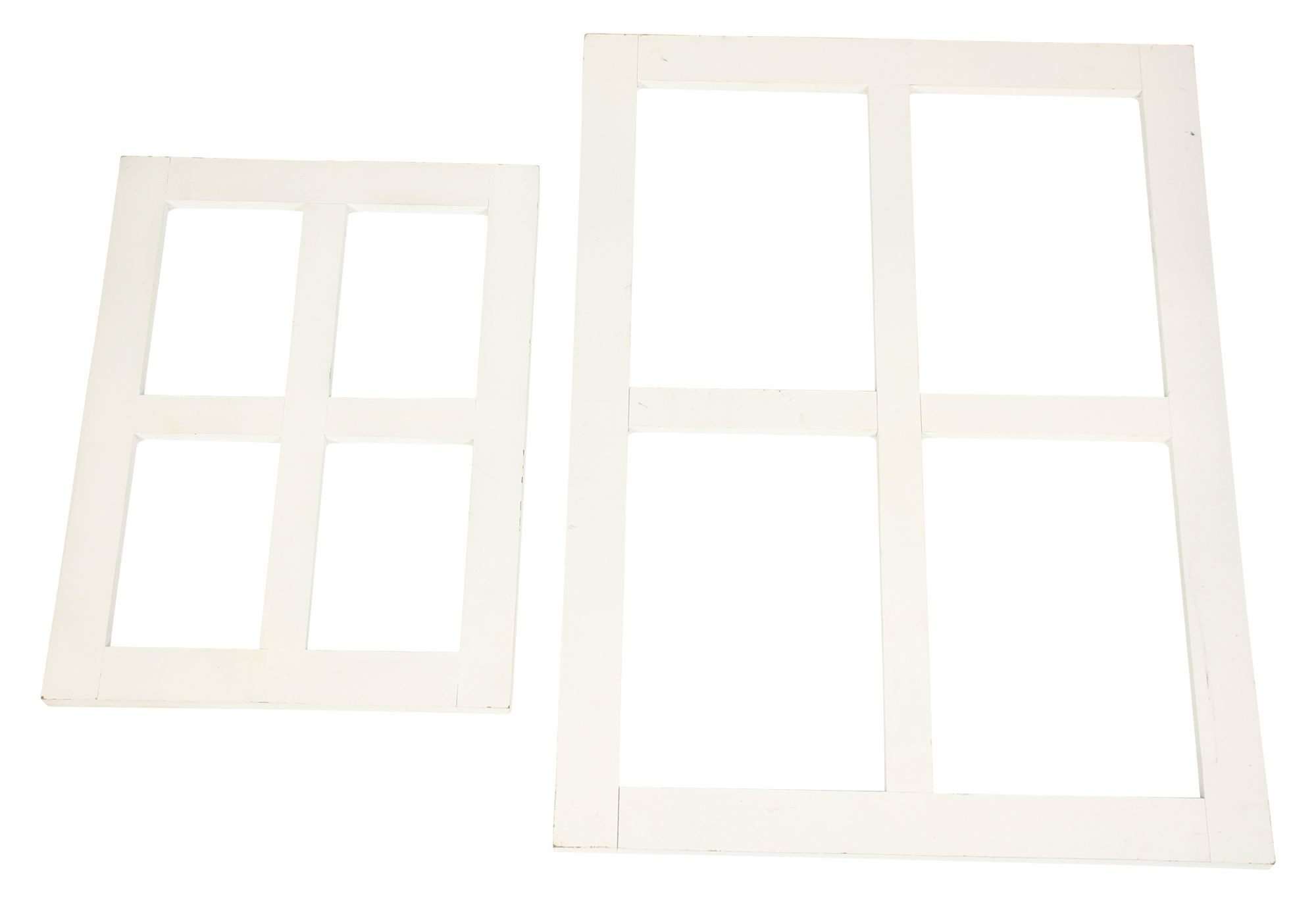 Dekoleidenschaft Wanddekoobjekt Dekofenster aus Holz im Shabby Look weiß, Deko Fensterrahmen, Holzdeko (2 St., im Set), Holzfenster, Sprossenfenster, Vintage Holzfensterrahmen, Wanddeko