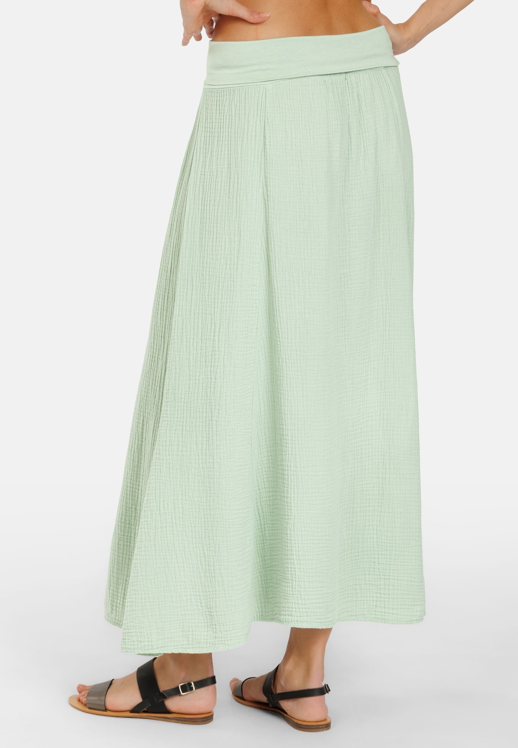 Caspar Maxirock Damen Musselin Maxi Rock lang 100% Baumwolle Made in Italy - Ro036 – Bild 3 von 5