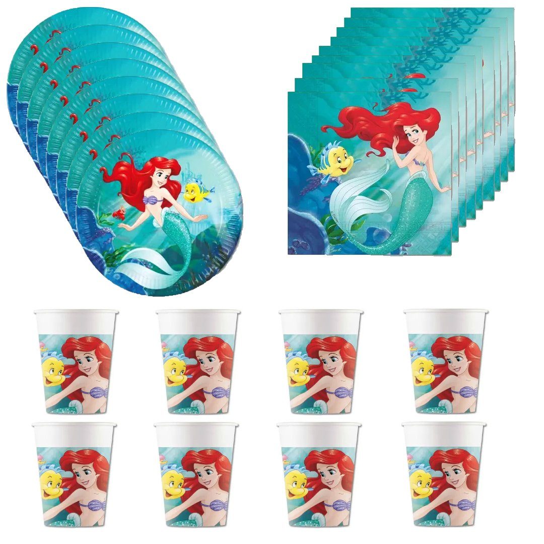 Disney Детская посуда-Set Disney Arielle die Meerjungfrau 36tlg.Geburtstag Deko Set Partyset (36-tlg), 8 Personen