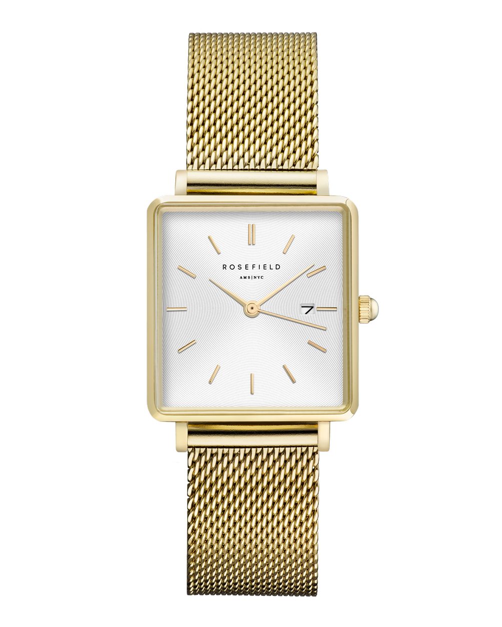 ROSEFIELD Quarzuhr ROSEFIELD Damenuhr Boxy 24mm Goldfarben