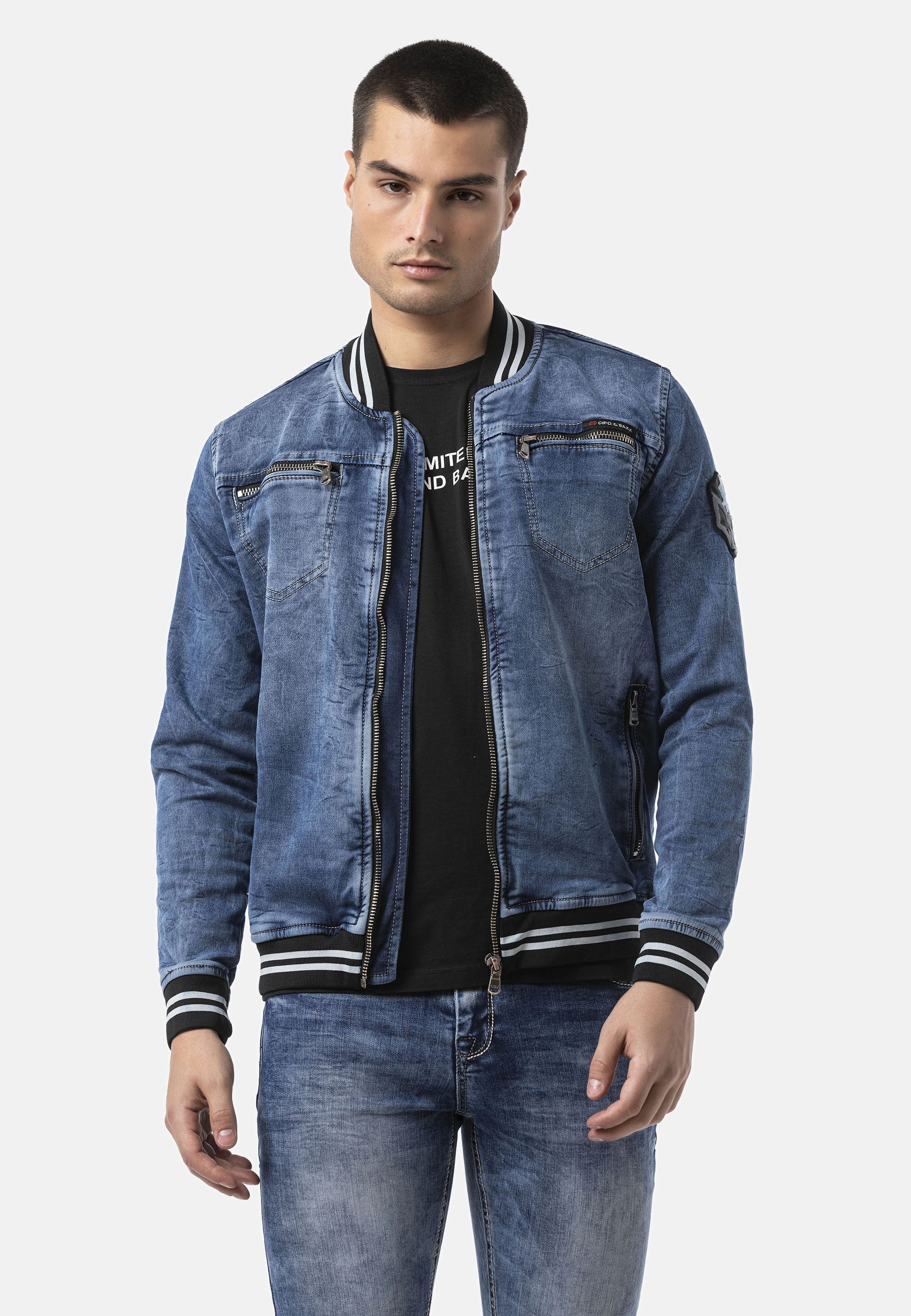 Cipo & Baxx Bomberjacke CJ310 Auffällige Stickerei auf der Rückseite