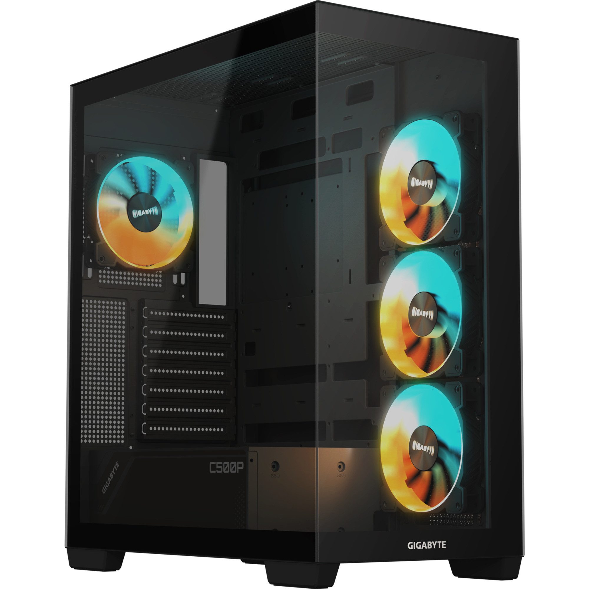 Gigabyte PC-Gehäuse GIGABYTE C500 Panoramic Stealth, Tower-Gehäuse