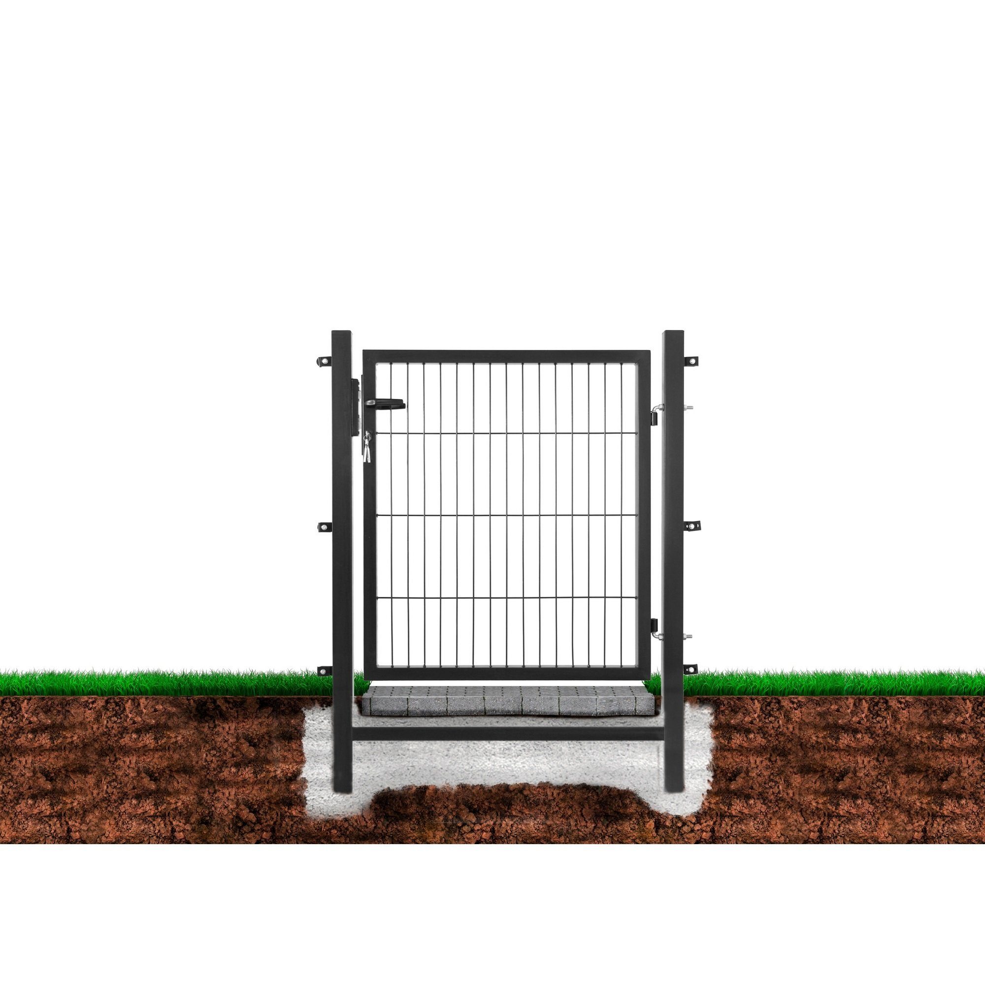 Arvotec Zauneinzeltür EASY, Breite: 100 cm, Höhe: 80 - 120 cm, zum Einbetonieren, montagefertig