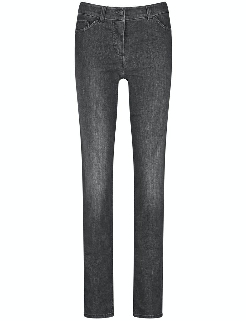 GERRY WEBER Bequeme Jeans Gerry GREY JEANS 134002 DENIM HOSE - BEST4ME Weber Da.Jeans SLIMFIT / Edition / LANG
