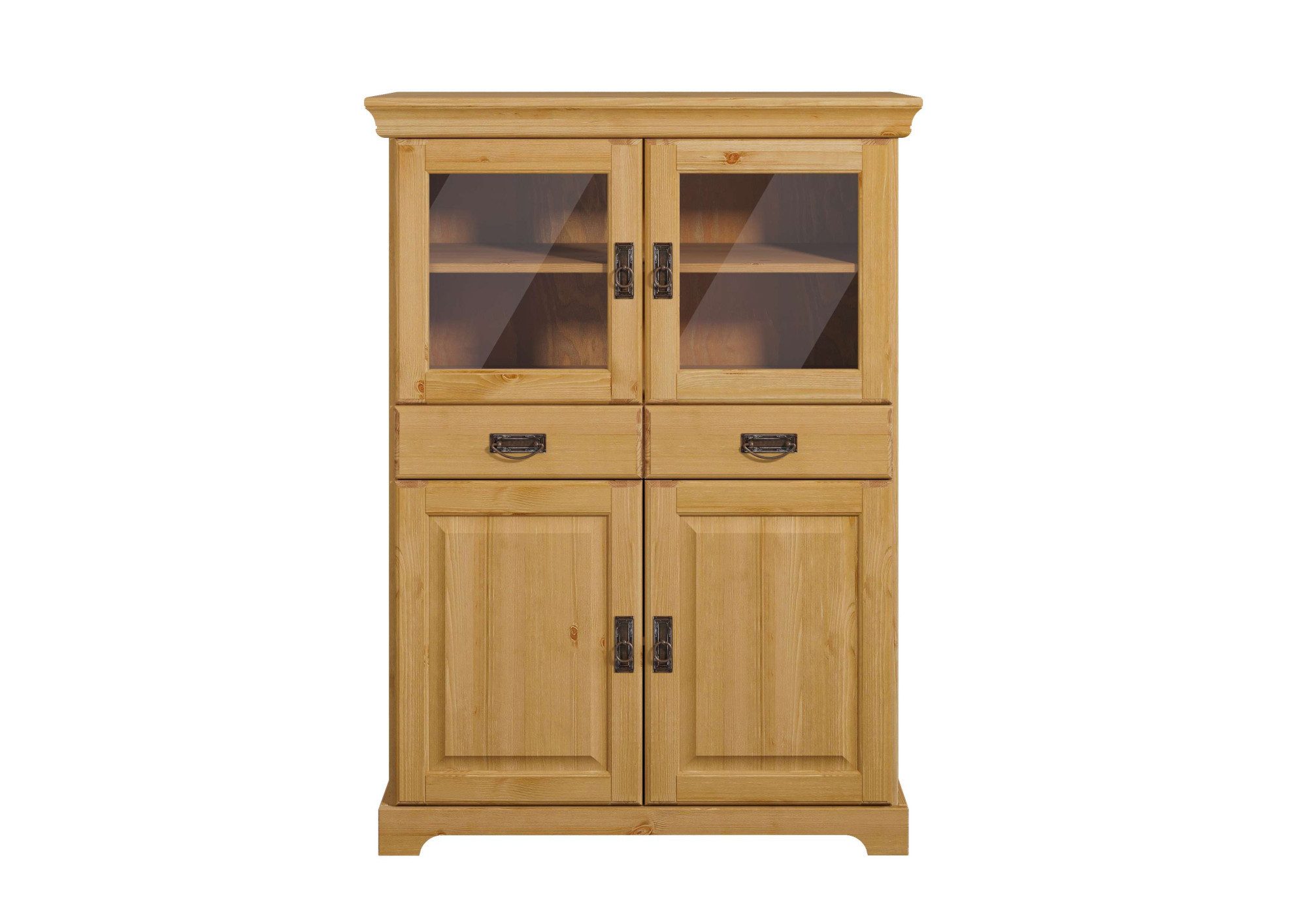 OTTO home Highboard Rügen, Vitrine im Landhausstil, zertifiziertes Massivholz, Höhe 131 cm