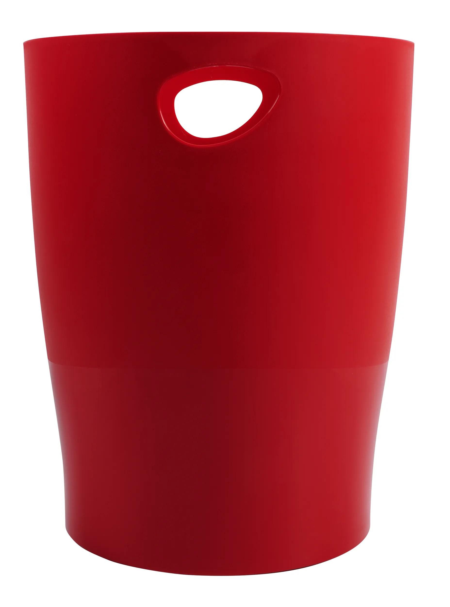 EXACOMPTA Papierkorb 8x Papierkorb Ecobin, 15 Liter, Chromaline - Karminrot - 45324D, Papierkorb