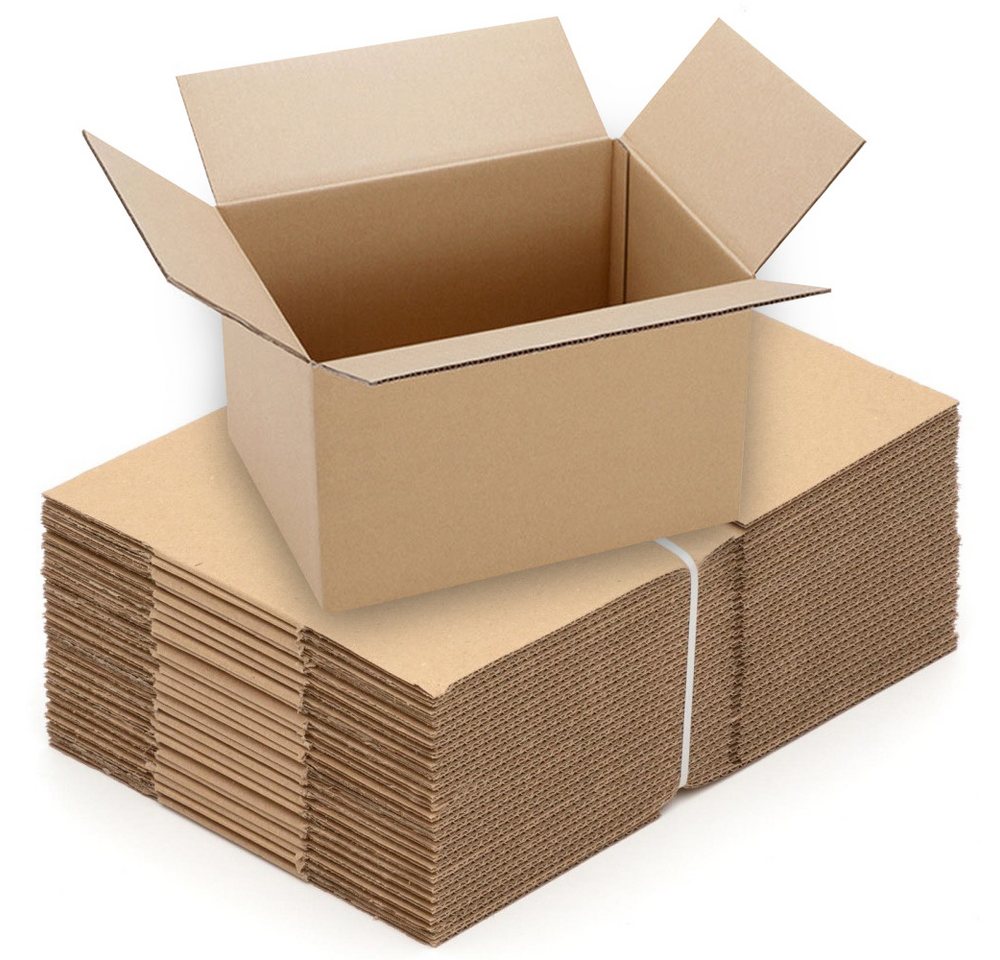 ARLI Karton Faltkarton 200 x 150 x 90mm Versandkarton 1 wellig Paket Faltschachtel, Karton Set