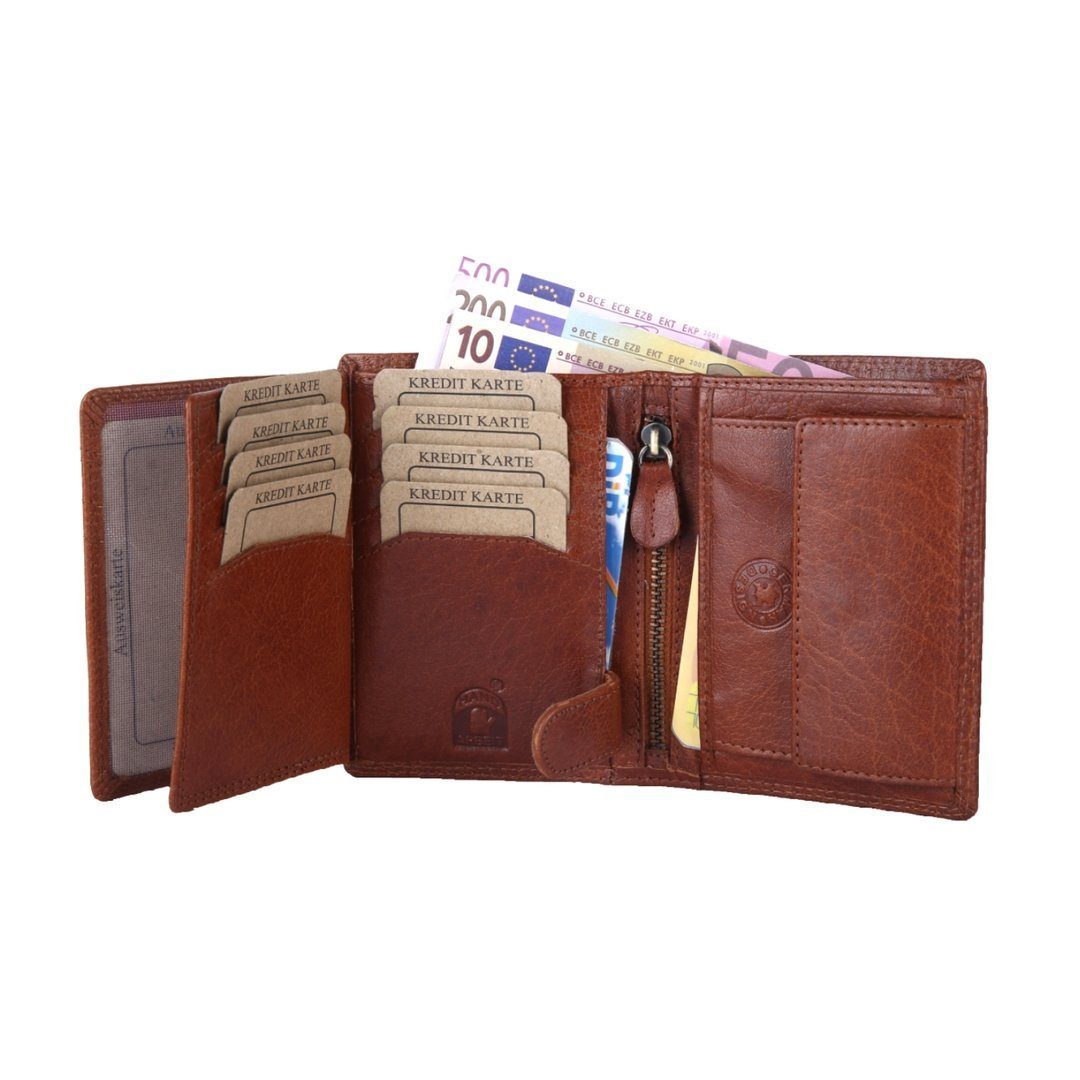Lederbörse Herren mit RFID Schutz SHG Büffelleder Geldbörse Brieftasche Leder Münzfach Männerbörse Börse Portemonnaie,