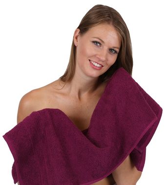 Betz Handtuch Set 4-TLG. Handtuch-Set Deluxe 100% Baumwolle 1 Badetuch 1 Duschtuch 1 Handtuch 1 Seiftuch Farbe Pflaume, 100% Baumwolle, (4-tlg)