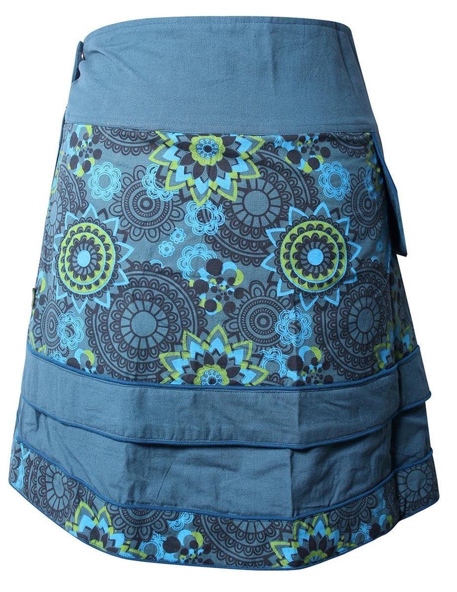 Vishes Wickelrock Rock zum Wickeln mit Druckknöpfen Mandala Blumen Cacheur, günstig online kaufen
