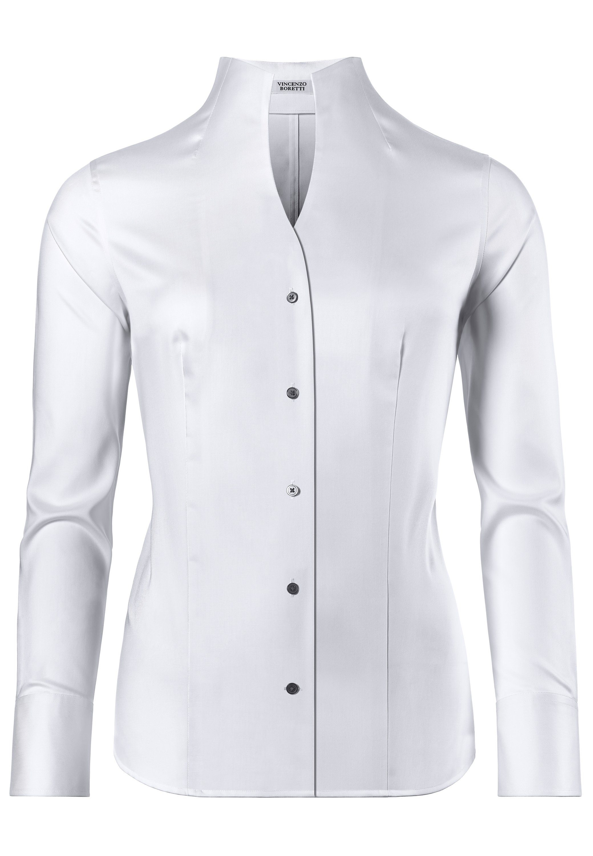 Vincenzo Boretti Klassische Bluse leicht tailliert soft Kelchkragen günstig online kaufen