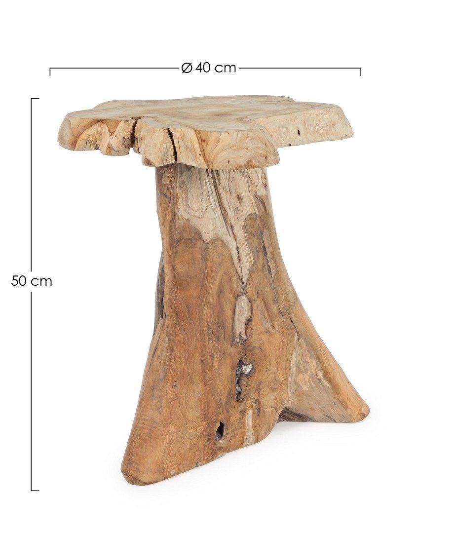 Natur24 Beistelltisch Kavir Beistelltisch 40 x 40 x 50 cm Teakholz Natur