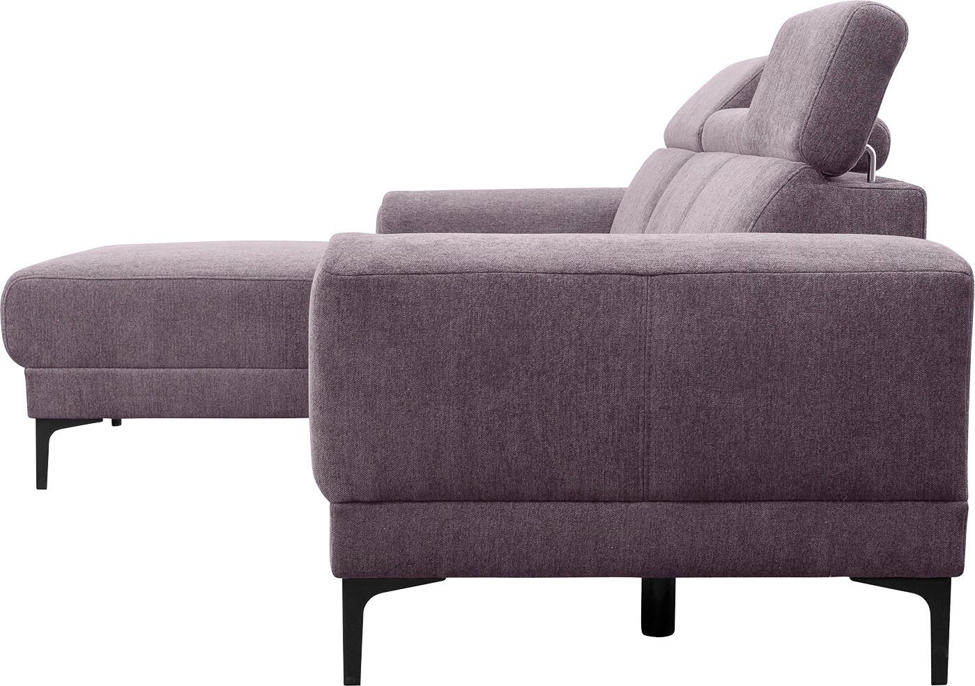 exxpo - sofa fashion 3 wahlweise Sitztiefenverstellung, im frei Raum stellbar Kopfstützen, Ophelia, Ecksofa